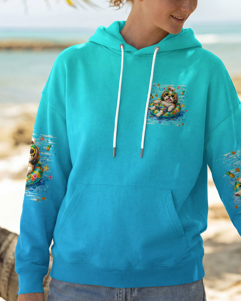 SMELL THE SEA FEEL THE BREEZE SHIH TZU DOG ALL OVER PRINT - TLHN0506263