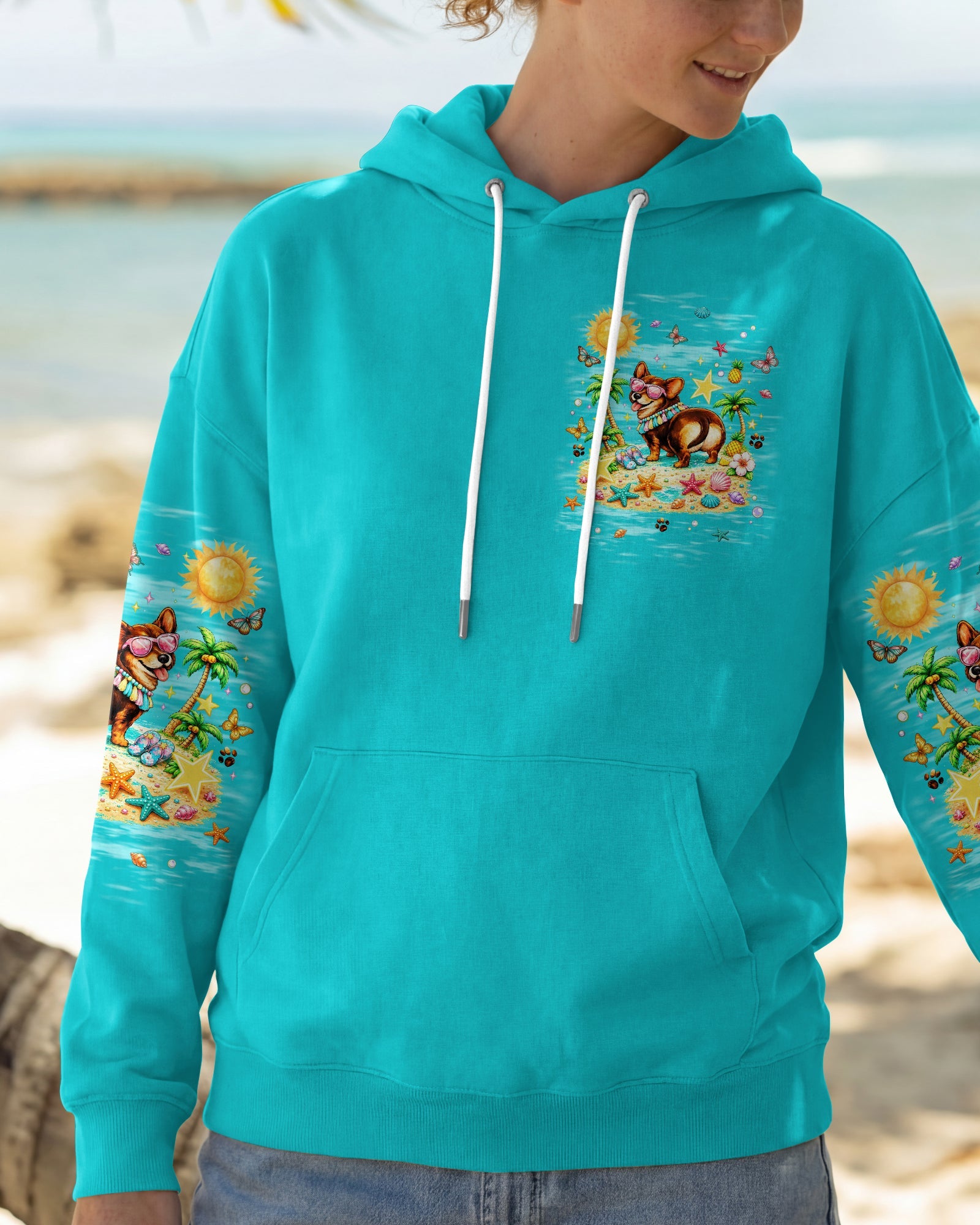 SUN'S OUT BUNS OUT CORGI  DOG ALL OVER PRINT   - TLNT0906252