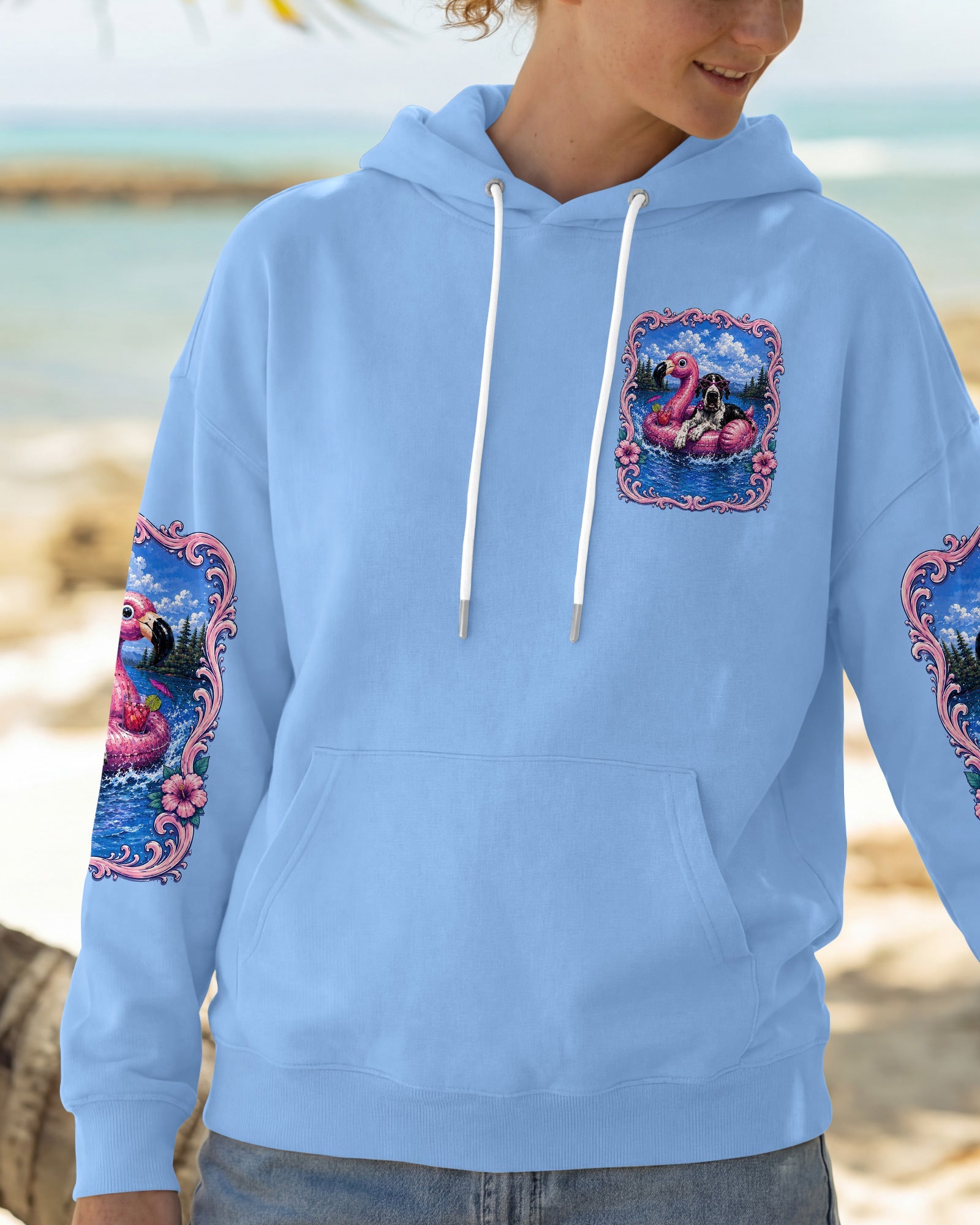 FLAMINGO FLOAT LAKE GREAT DANE DOG SUMMER ALL OVER PRINT – RI2205261
