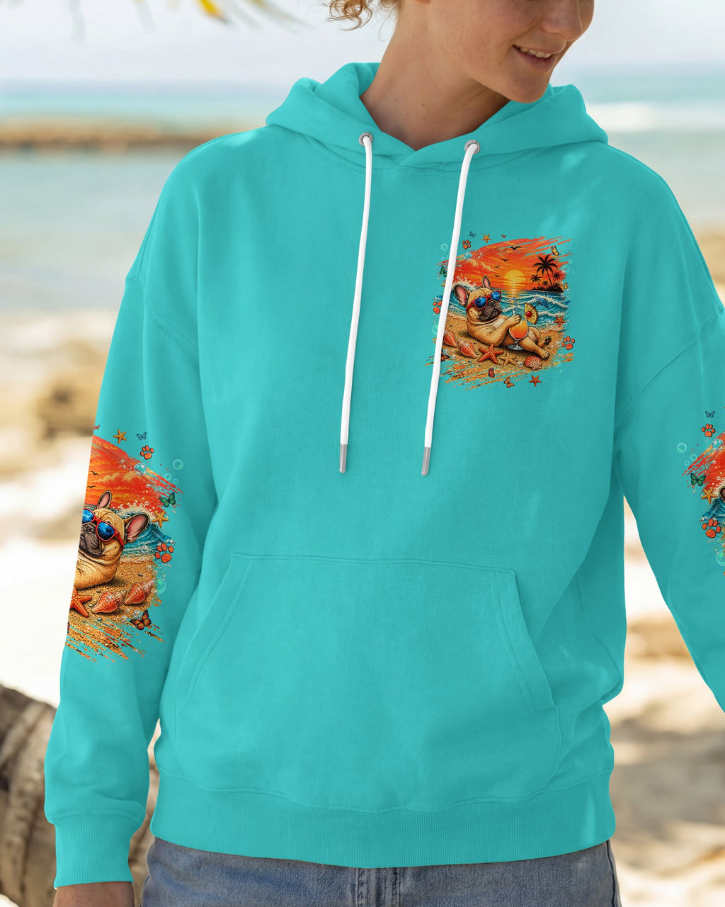 SANDY PAWS AND SALTY KISSES FRENCH BULLDOG ALL OVER PRINT - TLNT1505262