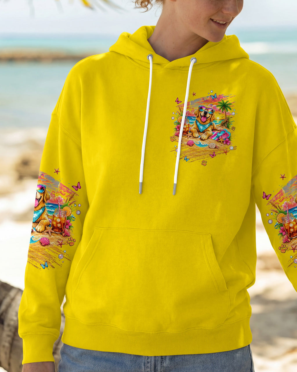 MEET ME AT MY HAPPY PLACE GOLDEN RETRIEVER DOG ALL OVER PRINT - TLNT2105261