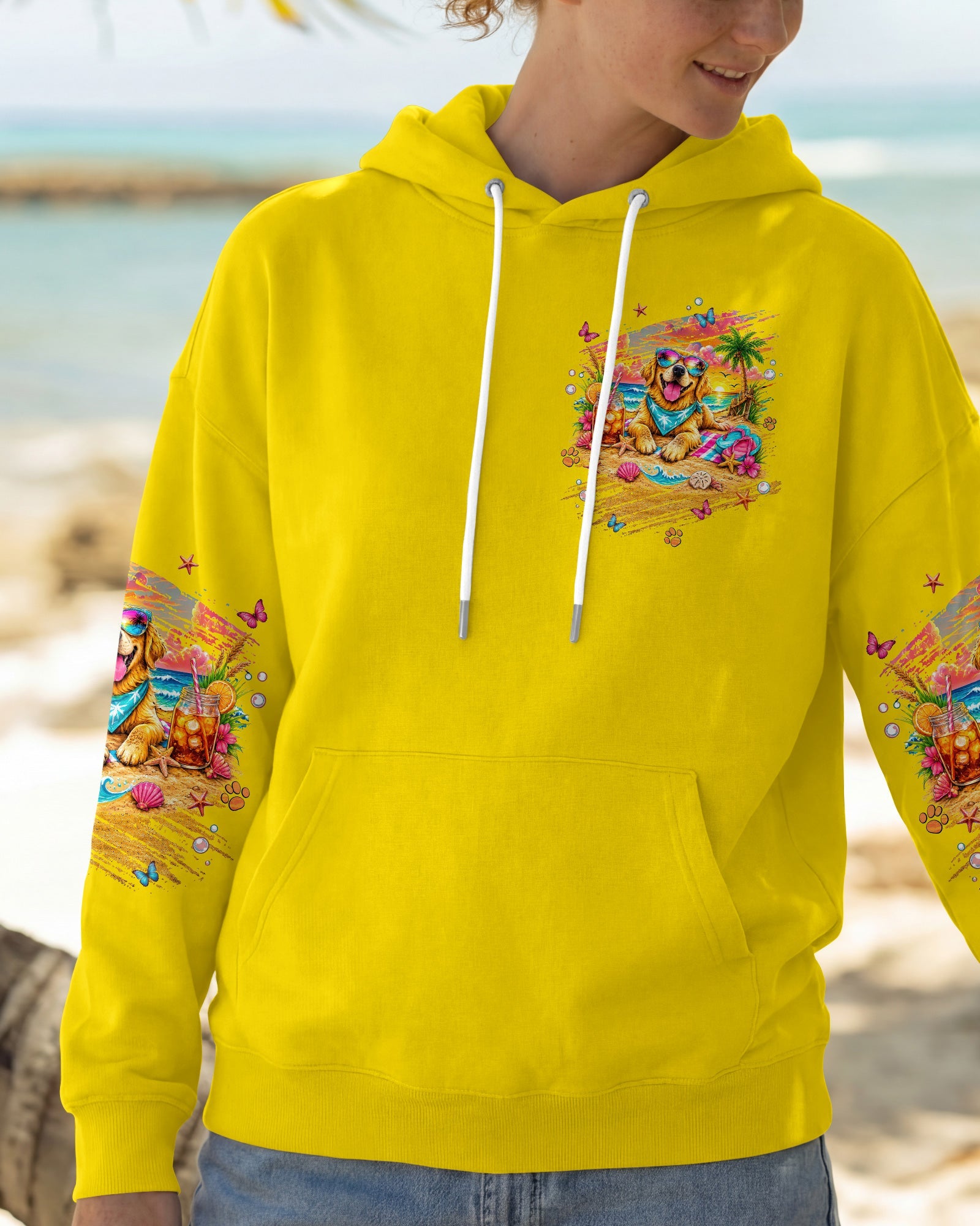 MEET ME AT MY HAPPY PLACE GOLDEN RETRIEVER DOG ALL OVER PRINT - TLNT2105261