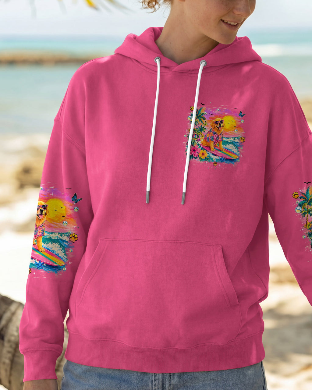 BEACH DAYS & GOLDEN WAVES GOLDEN RETRIEVER ALL OVER PRINT - TLHN2605261