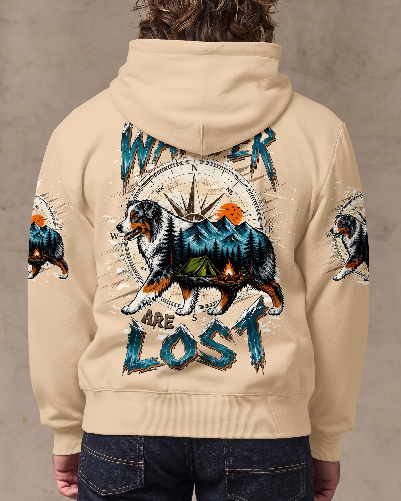 NOT ALL WHO WANDER ARE LOST AUSTRALIAN SHEPHERD DOG ALL OVER PRINT - TLTW0907263