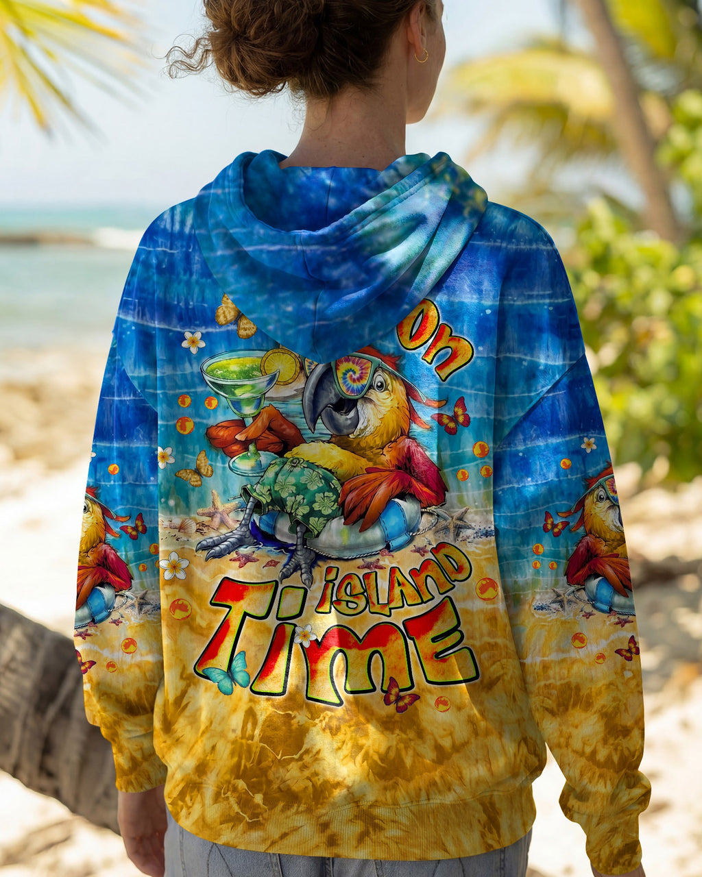 I'M ON ISLAND TIME PARROT ALL OVER PRINT - TLNT0805262
