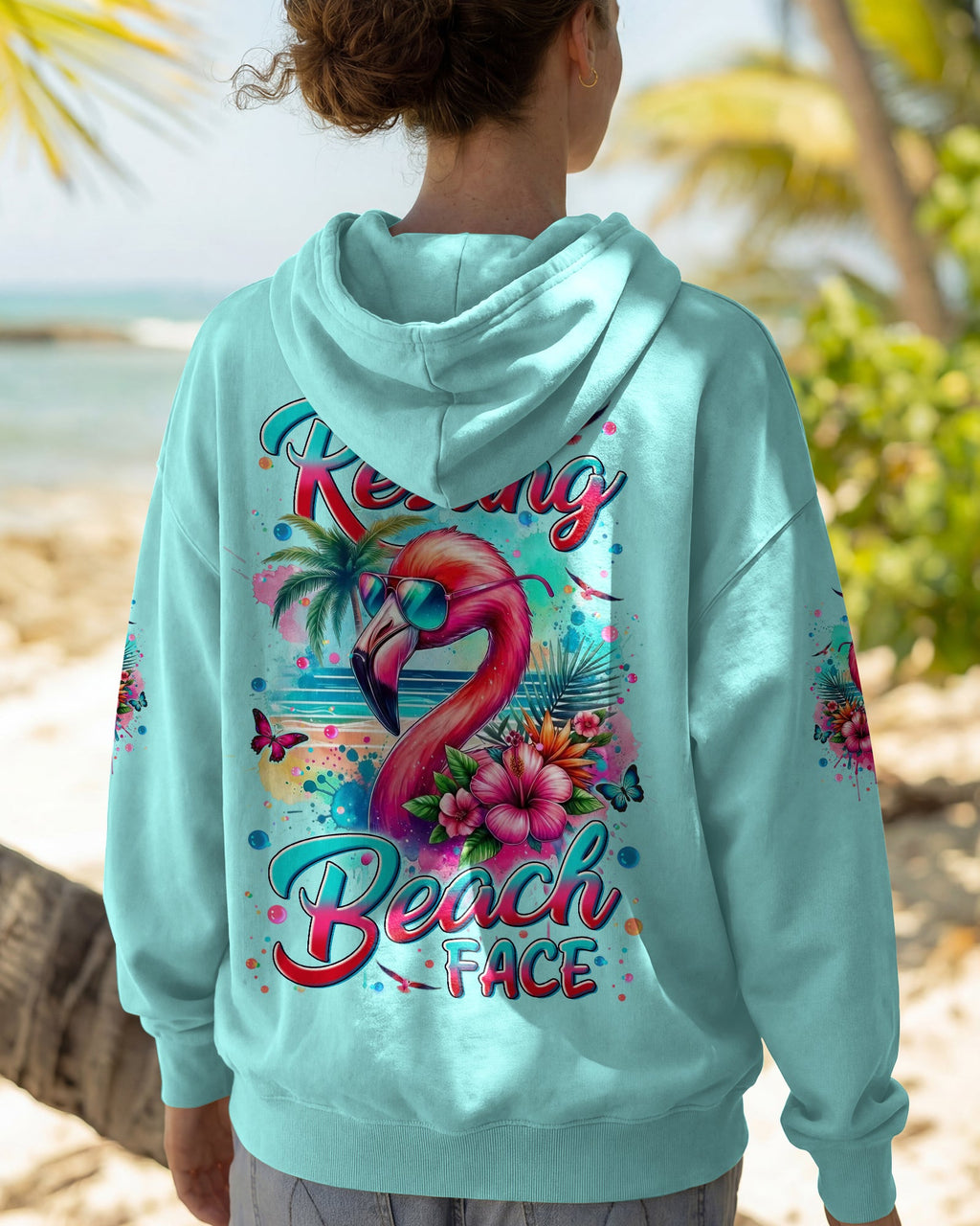 RESTING BEACH FACE FLAMINGO ALL OVER PRINT - TYLN0904262
