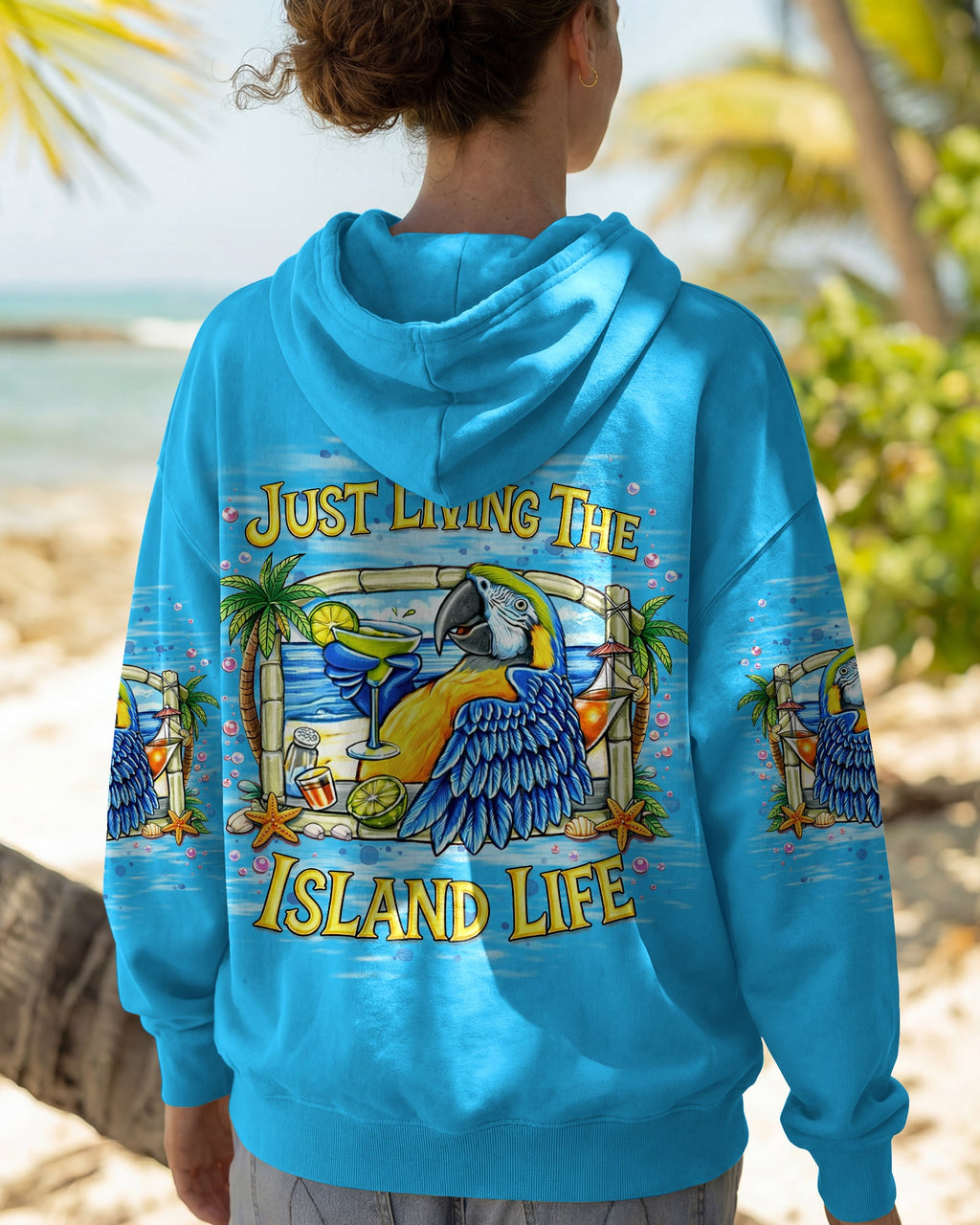 JUST LIVING THE ISLAND LIFE PARROT ALL OVER PRINT  - TLNT1205262