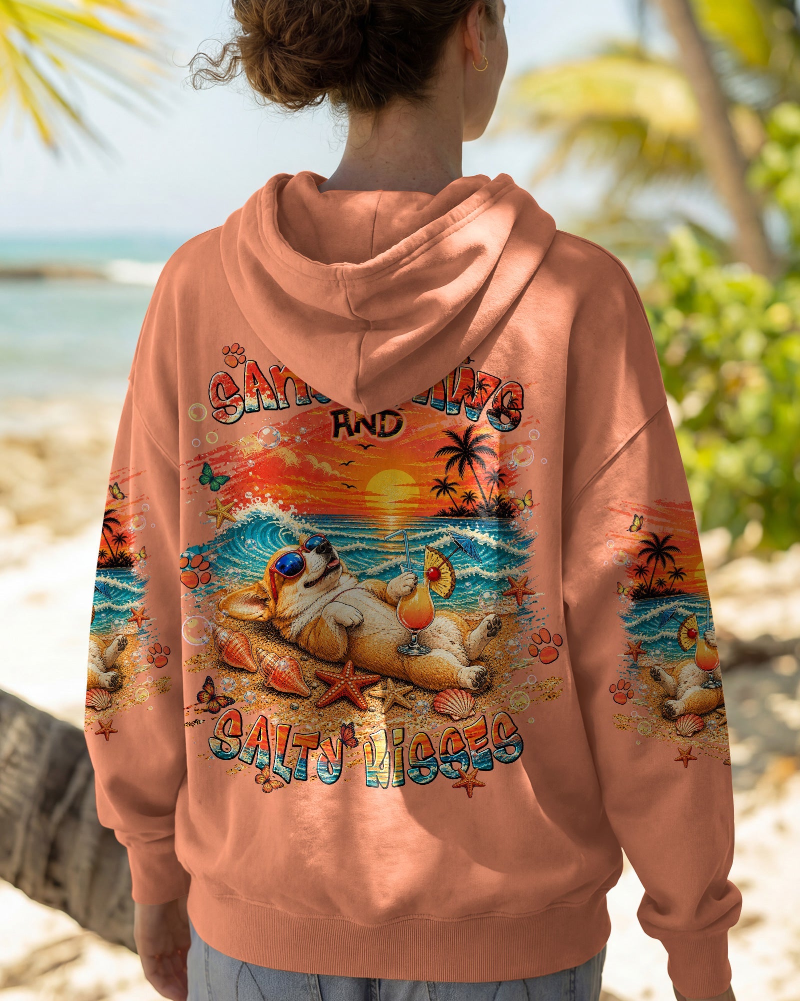 SANDY PAWS AND SALTY KISSES CORGI DOG ALL OVER PRINT  - TLNT1805263