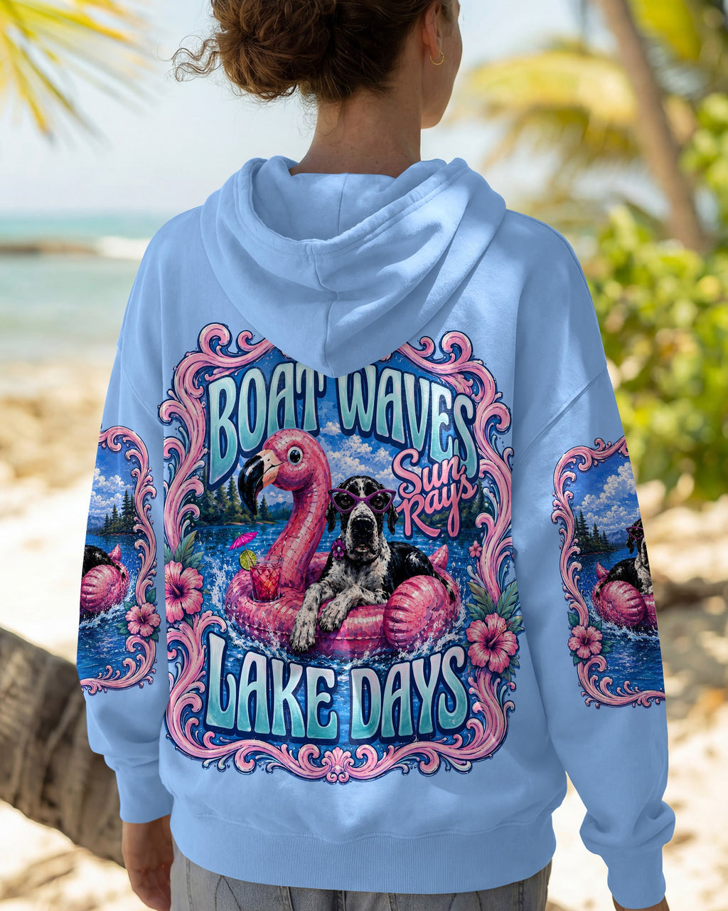 FLAMINGO FLOAT LAKE GREAT DANE DOG SUMMER ALL OVER PRINT – RI2205261