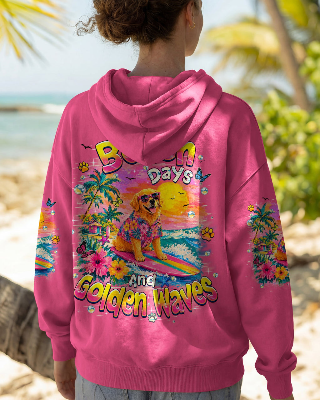 BEACH DAYS & GOLDEN WAVES GOLDEN RETRIEVER ALL OVER PRINT - TLHN2605261