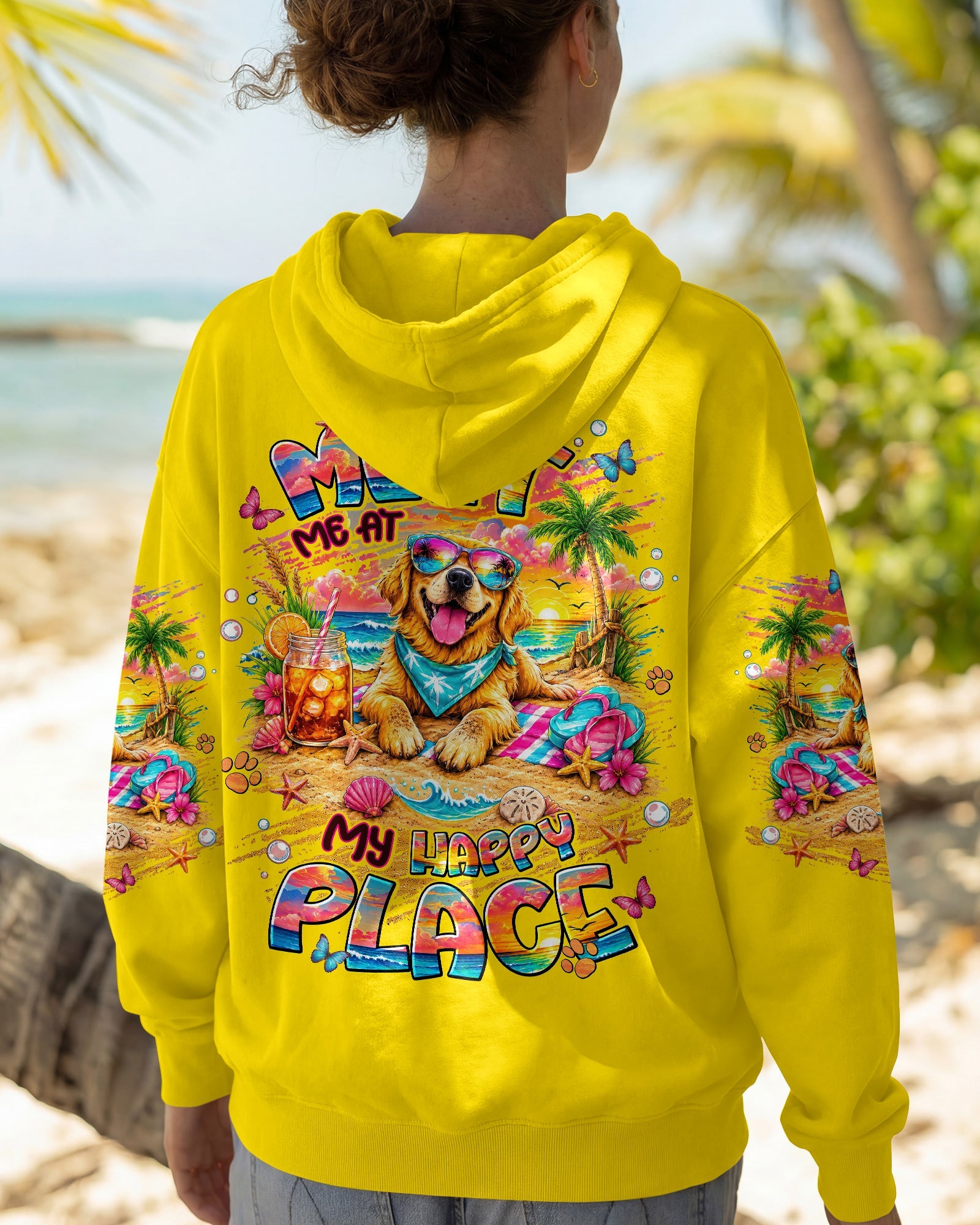 MEET ME AT MY HAPPY PLACE GOLDEN RETRIEVER DOG ALL OVER PRINT - TLNT2105261