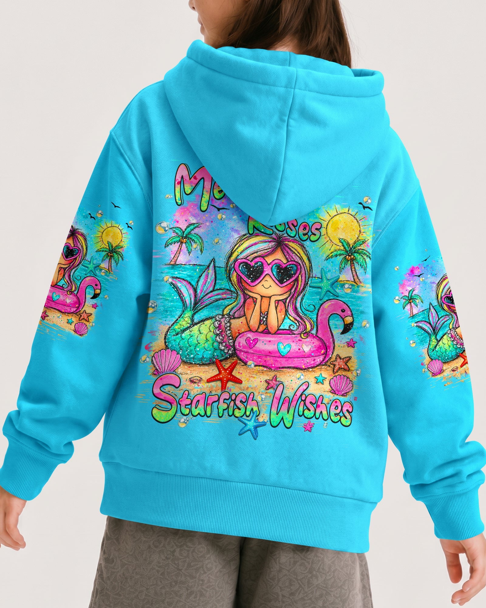 MERMAID KISSES STARFISH WISHES KIDS ALL OVER PRINT  - TLHN2505261