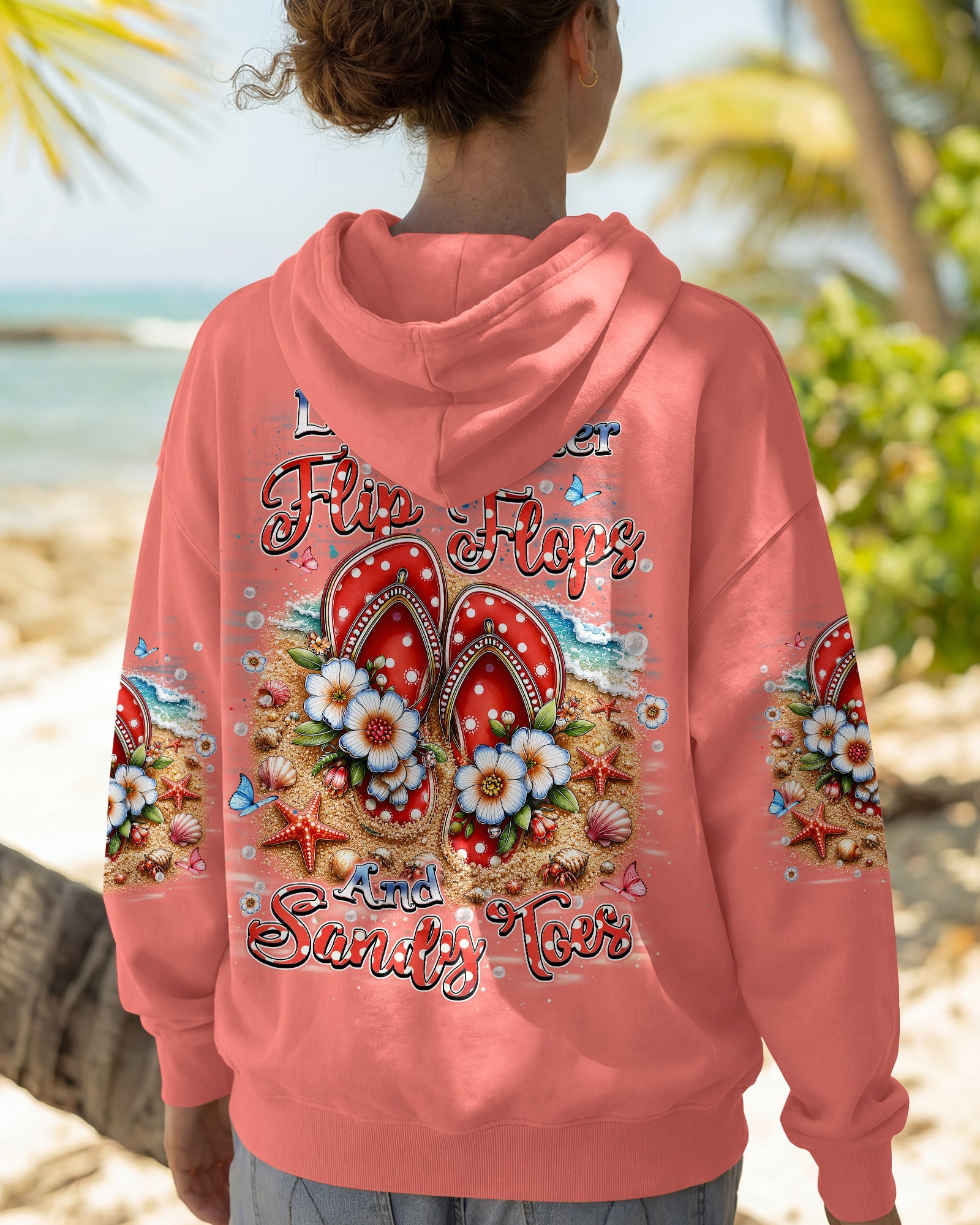 LIFE IS BETTER IN FLIP-FLOPS AND SANDY TOES ALL OVER PRINT   - TLHN1505263