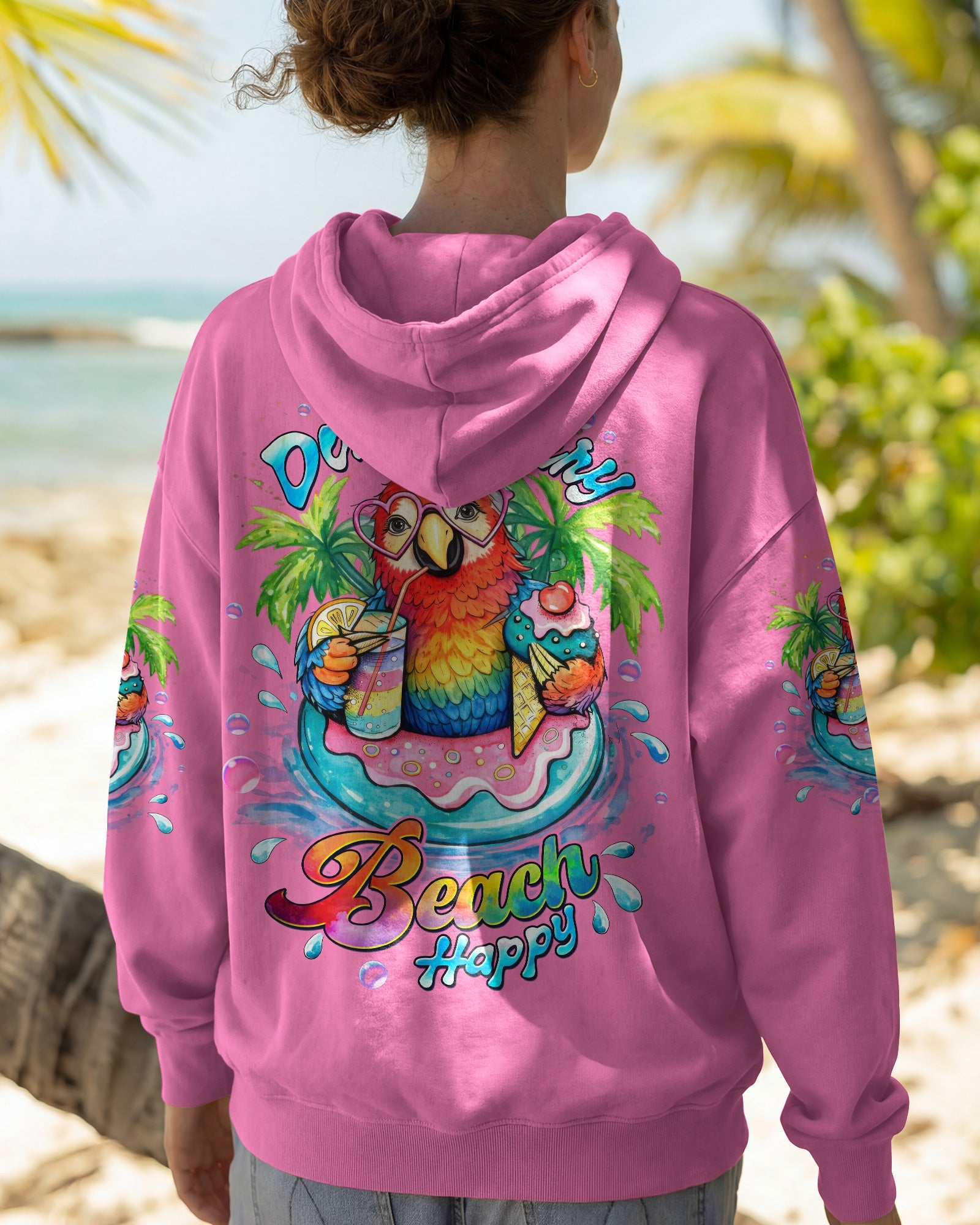 DON'T WORRY BEACH HAPPY PARROT ALL OVER PRINT - TLTW1504261