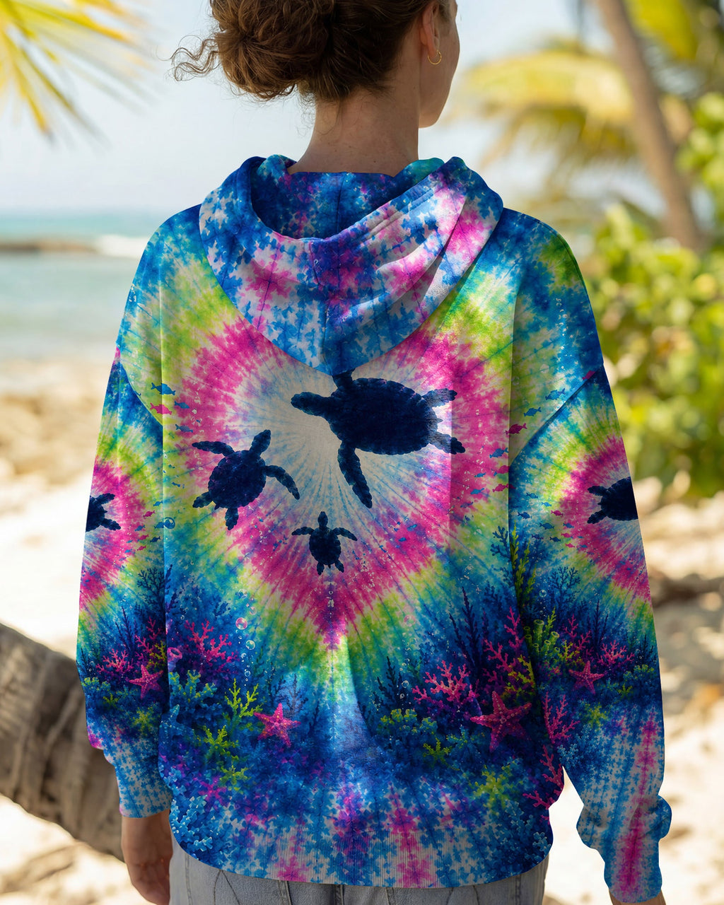 UNDERWATER TURTLES FAMILY HEART BURST ALL OVER PRINT  - TLNT2506261