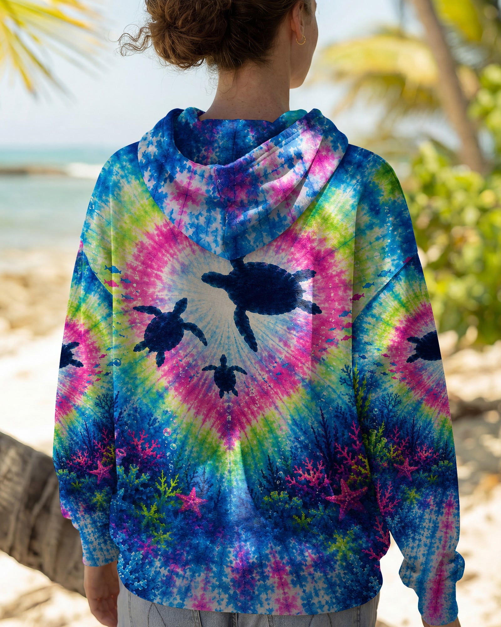 UNDERWATER TURTLES FAMILY HEART BURST ALL OVER PRINT  - TLNT2506261