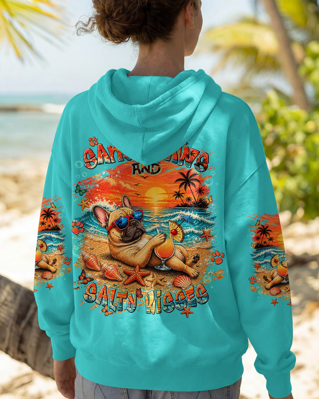 SANDY PAWS AND SALTY KISSES FRENCH BULLDOG ALL OVER PRINT - TLNT1505262