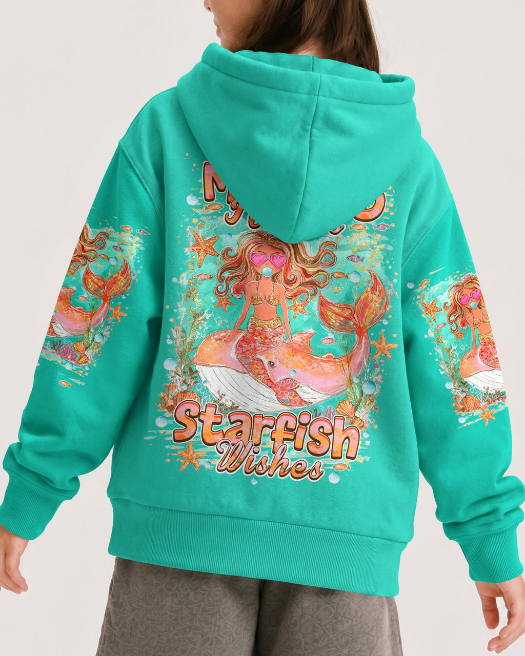 MERMAID KISSES STARFISH WISHES KIDS ALL OVER PRINT - TLHN0806261