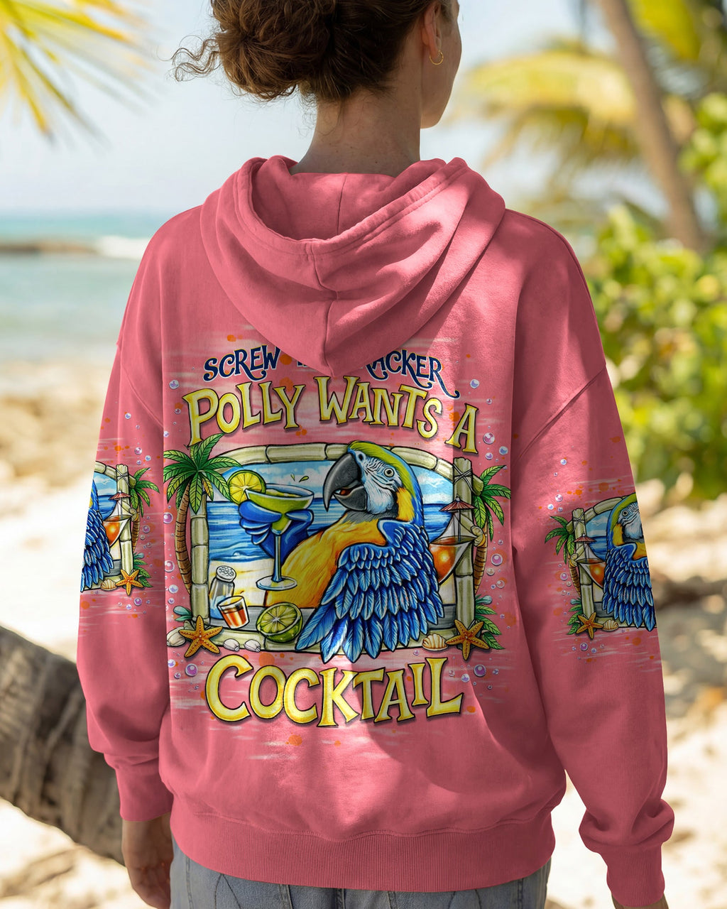 POLLY WANTS A COCKTAIL PARROT ALL OVER PRINT  - TLNT1404262