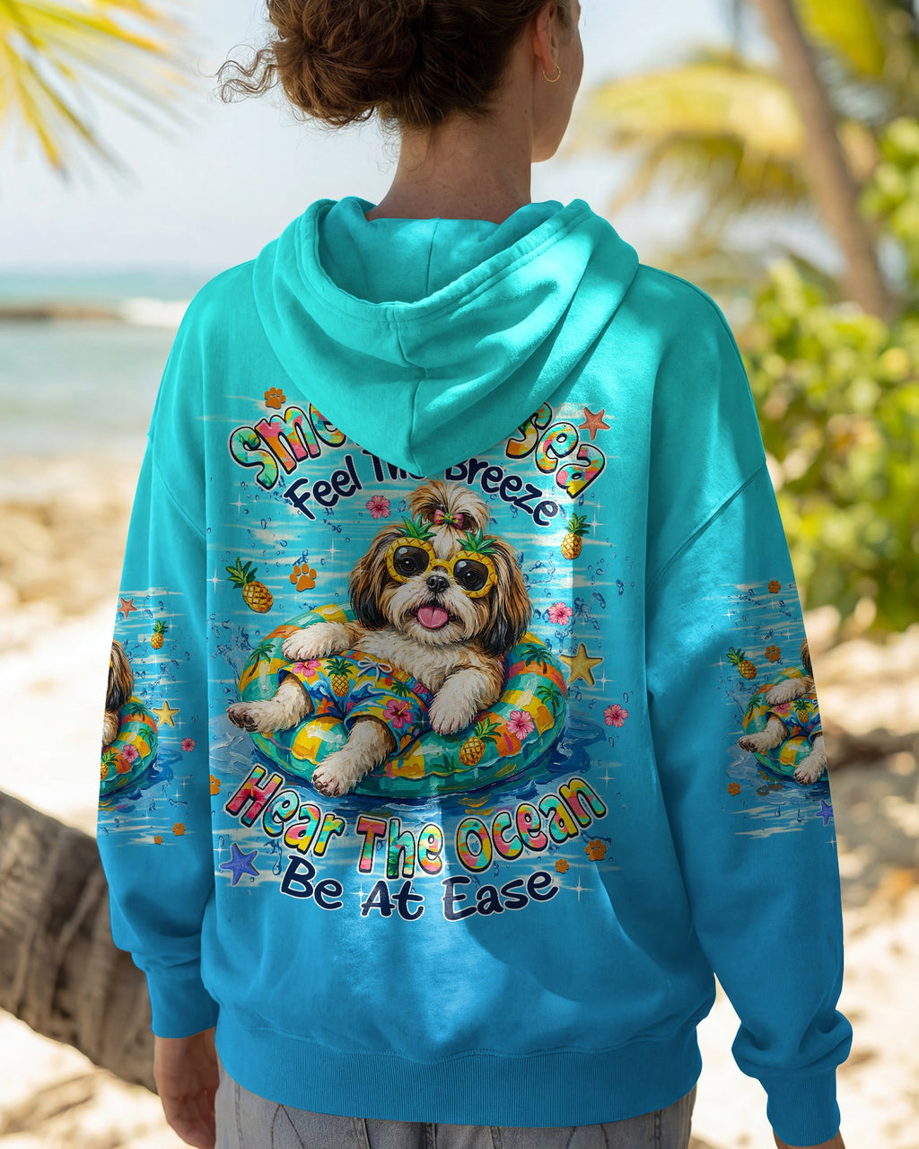 SMELL THE SEA FEEL THE BREEZE SHIH TZU DOG ALL OVER PRINT - TLHN0506263