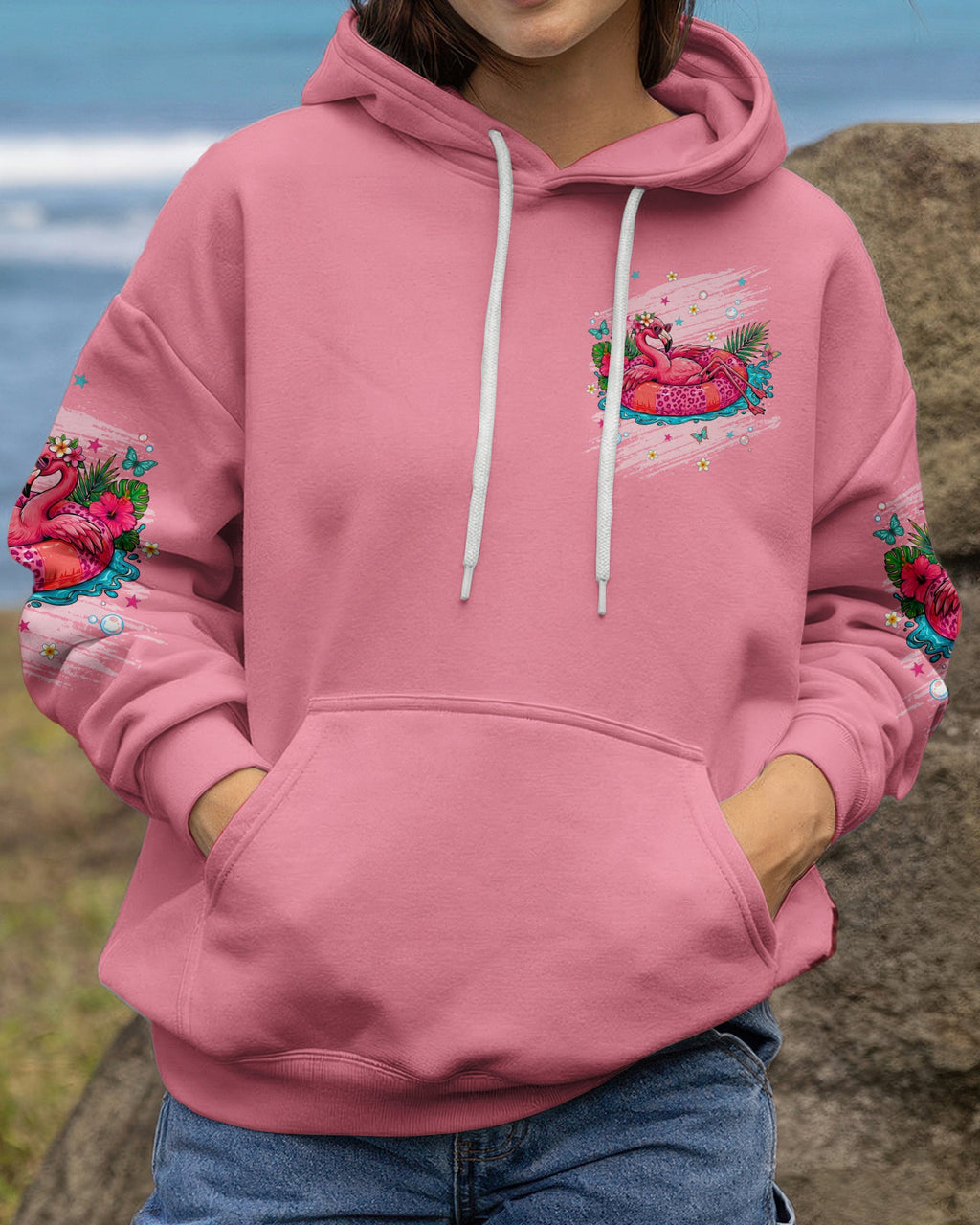 HOTTER THAN A HOOCHIE COOCHIE FLAMINGO ALL OVER PRINT  - TLNT0705264