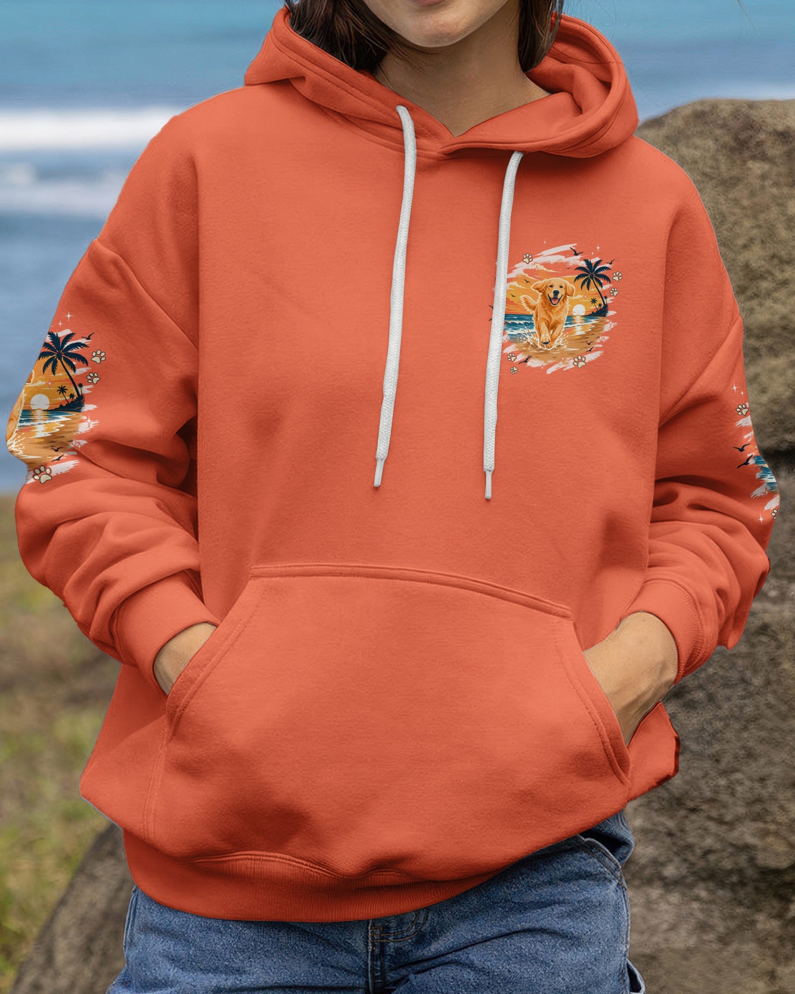 SMELL THE SEA GOLDEN RETRIEVER BEACH DOG ALL OVER PRINT - TYPQ1806261