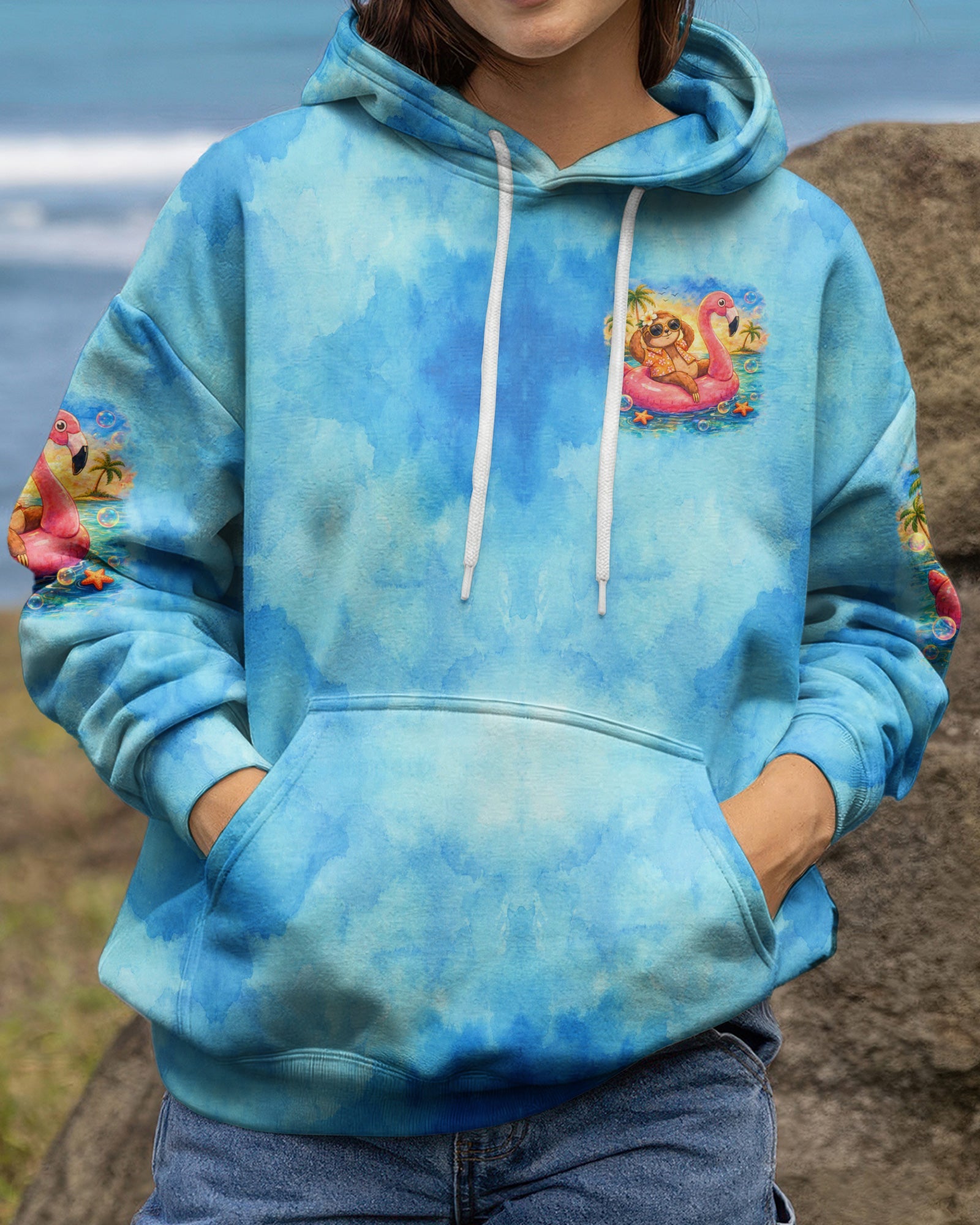 MENTALLY ON ISLAND TIME SLOTH ALL OVER PRINT - TLTW0704262