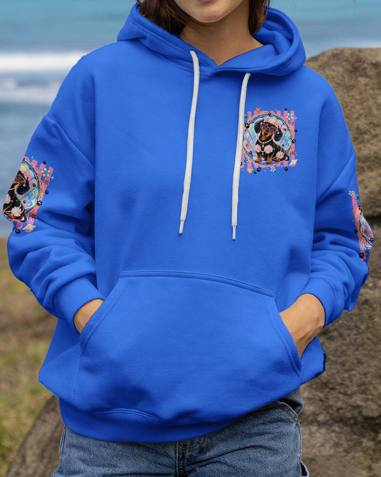 SALTY SOUL AND SANDY PAWS DACHSHUND DOG ALL OVER PRINT - TYQY0506263