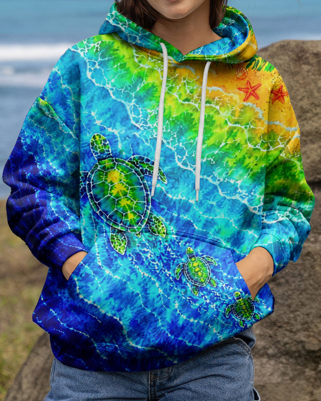 SEA TURTLES TROPICAL BEACH BURST ALL OVER PRINT  - TLTW2206262