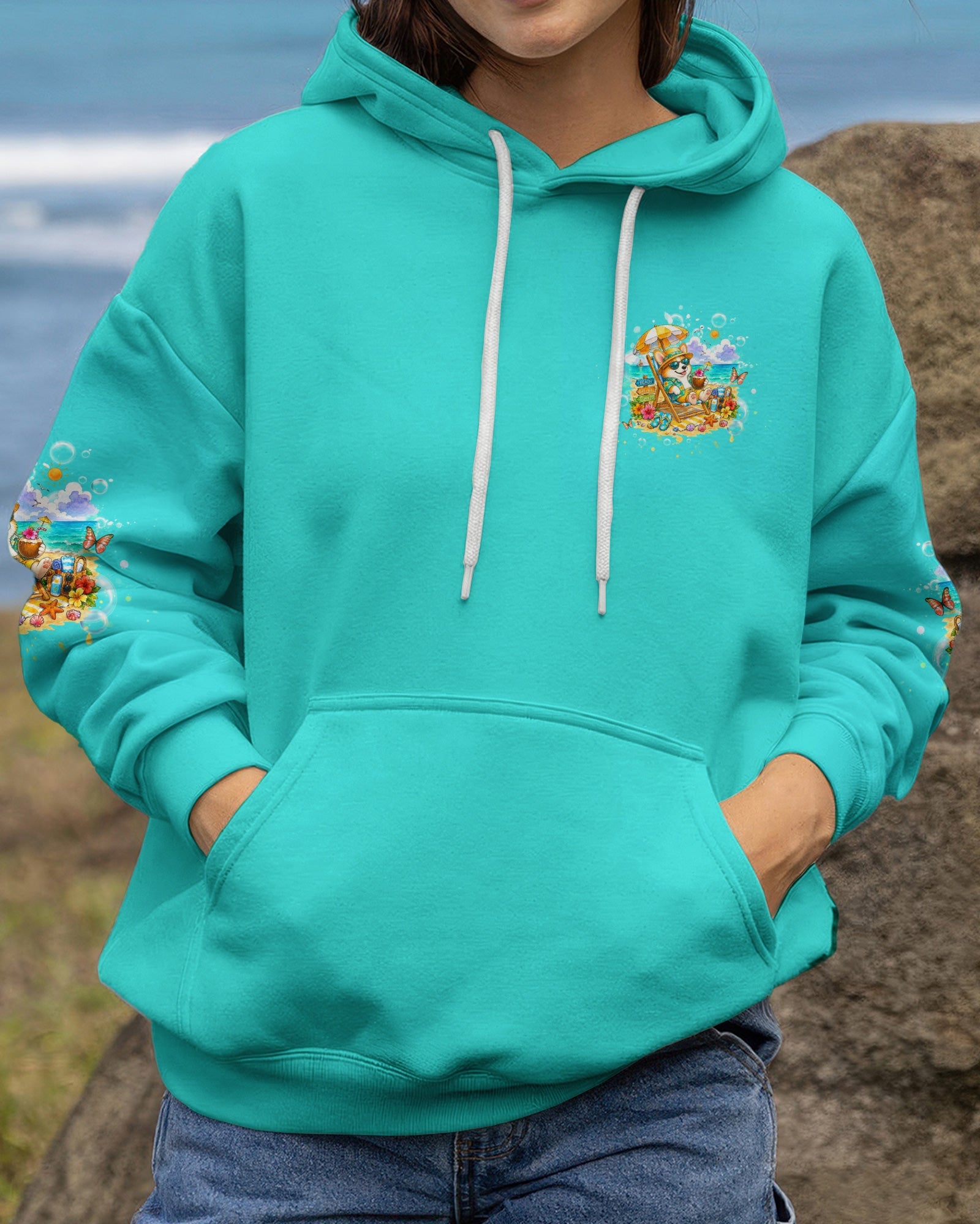 SANDY PAWS SUNKISSED NOSE CORGI DOG ALL OVER PRINT - TLHG0505261