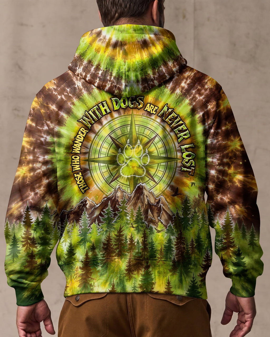THOSE WHO WANDER WITH DOGS PAW PRINT COMPASS SWIRL ALL OVER PRINT  - TLHG0607261