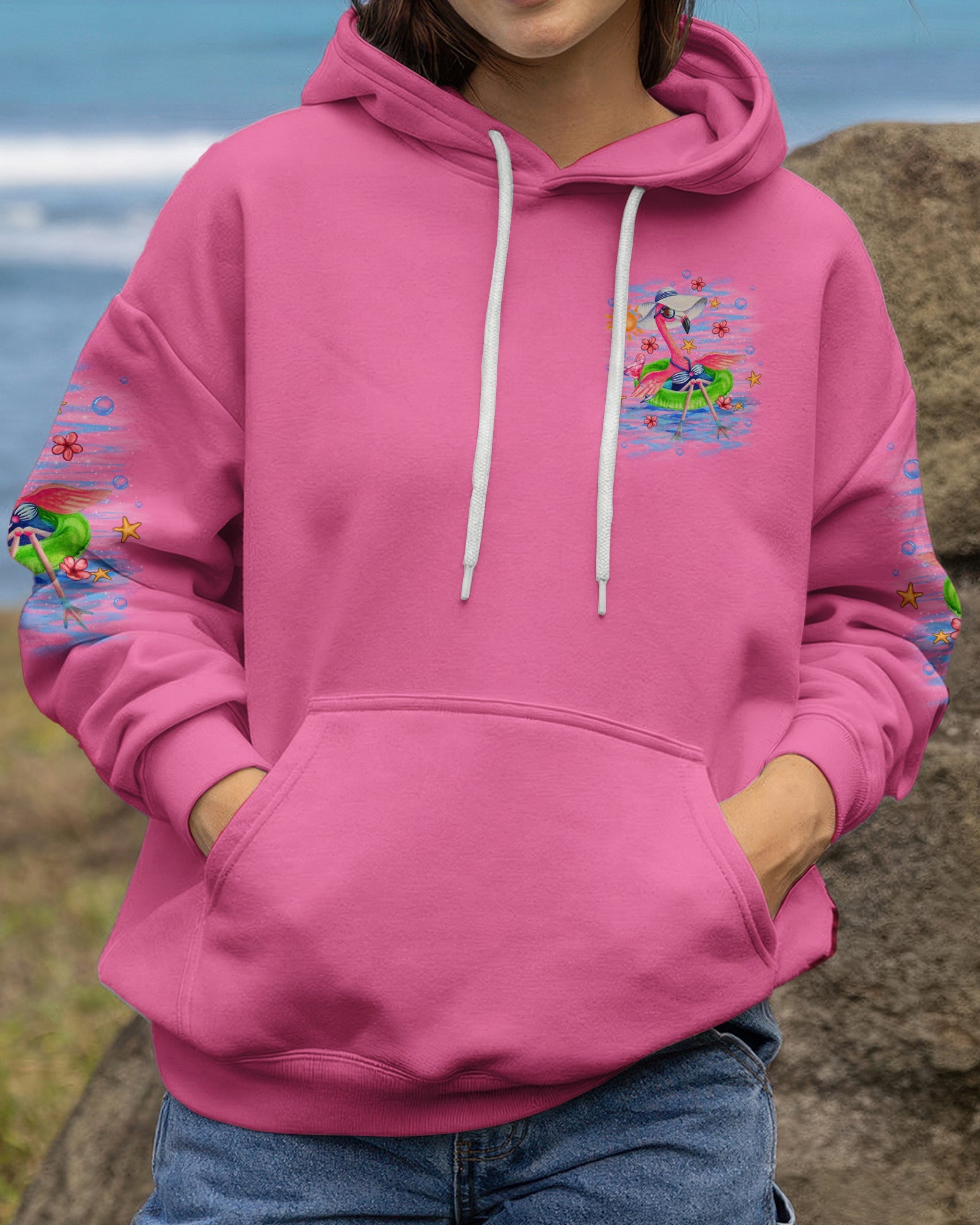 I WAS SIMPLY BORN TO DILLY DALLY FLAMINGO  ALL OVER PRINT - TLNO1205262