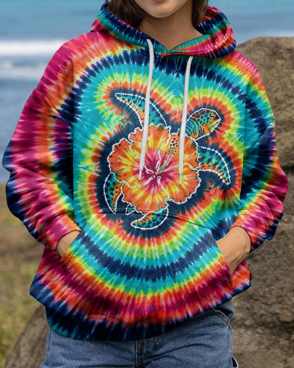 HIBISCUS SEA TURTLE SWIRL ALL OVER PRINT - TLHG1607262