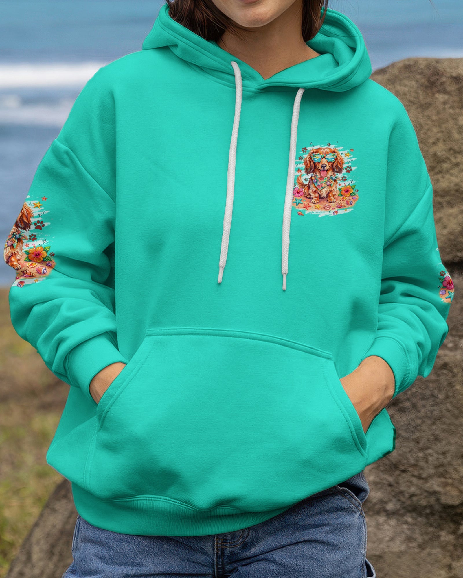 SMELL THE SEA DACHSHUND LONG HAIR DOG ALL OVER PRINT - TYPQ0906263