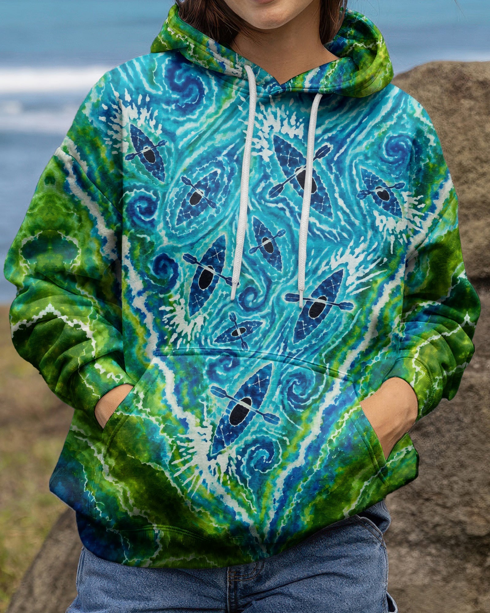 LAKESIDE KAYAK WATER SWIRL ALL OVER PRINT - KMTM1107261