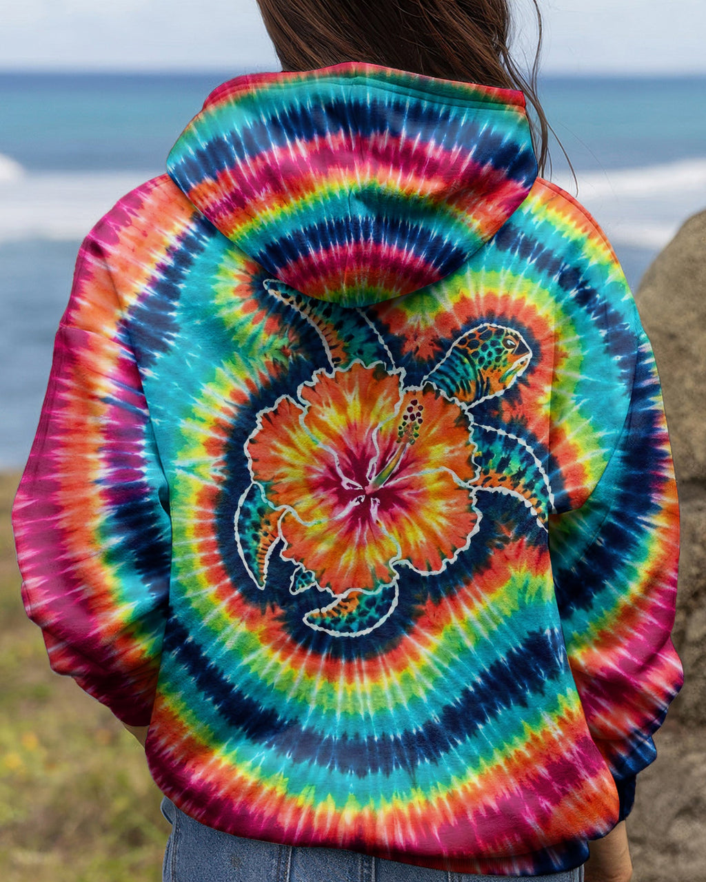 HIBISCUS SEA TURTLE SWIRL ALL OVER PRINT - TLHG1607262