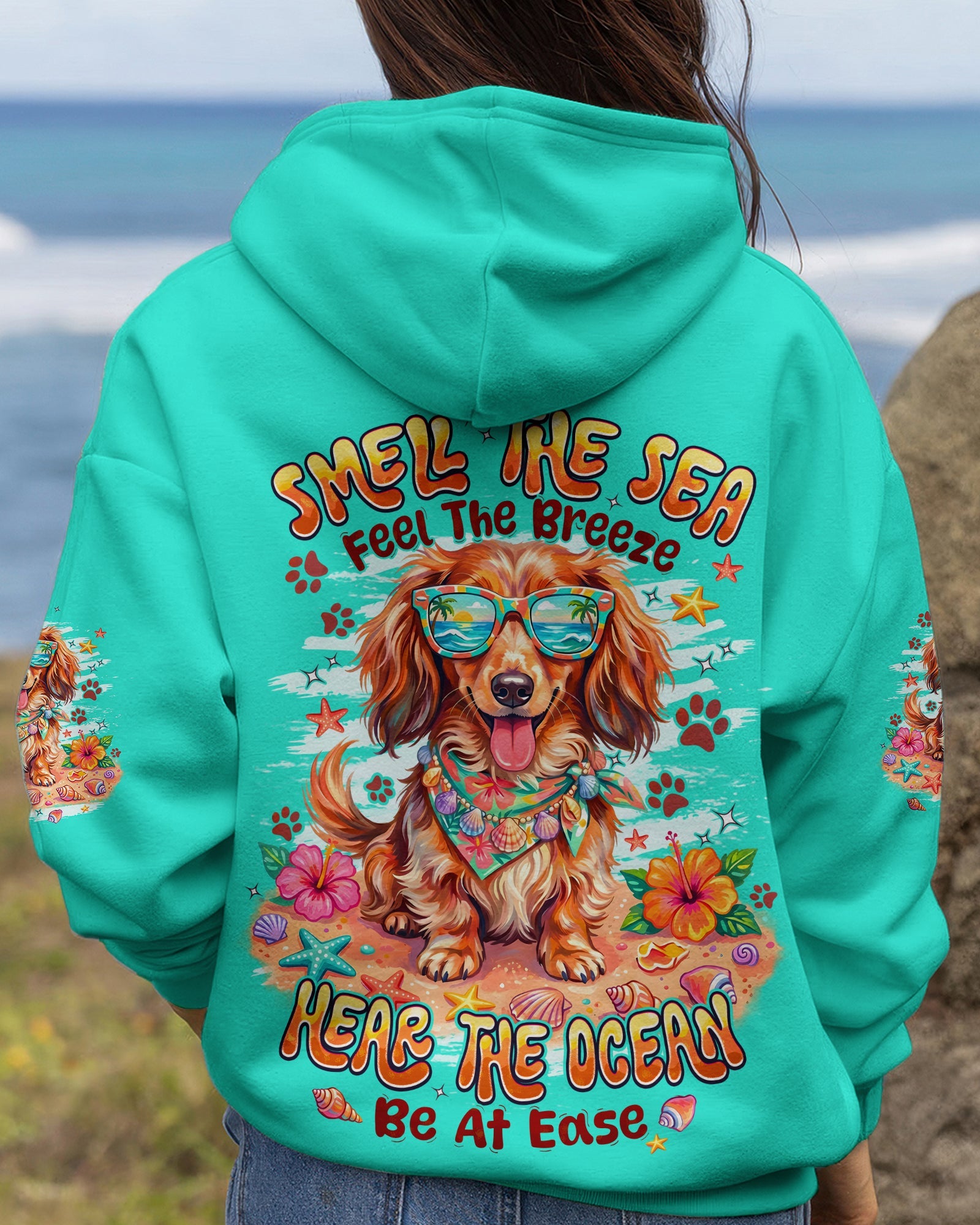 SMELL THE SEA DACHSHUND LONG HAIR DOG ALL OVER PRINT - TYPQ0906263