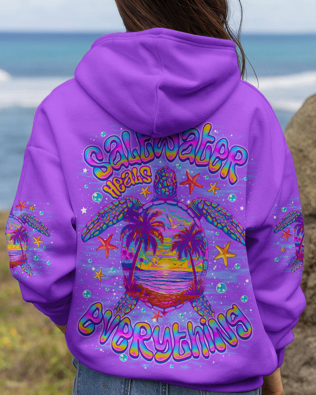 SALTWATER HEALS EVERYTHING TURTLE ALL OVER PRINT   - TLNO0506261