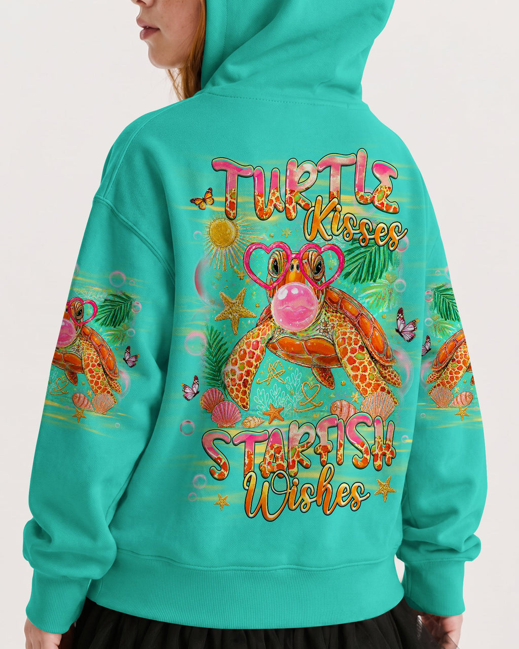 TURTLE KISSES STARFISH WISHES KIDS ALL OVER PRINT - TLHG2605261