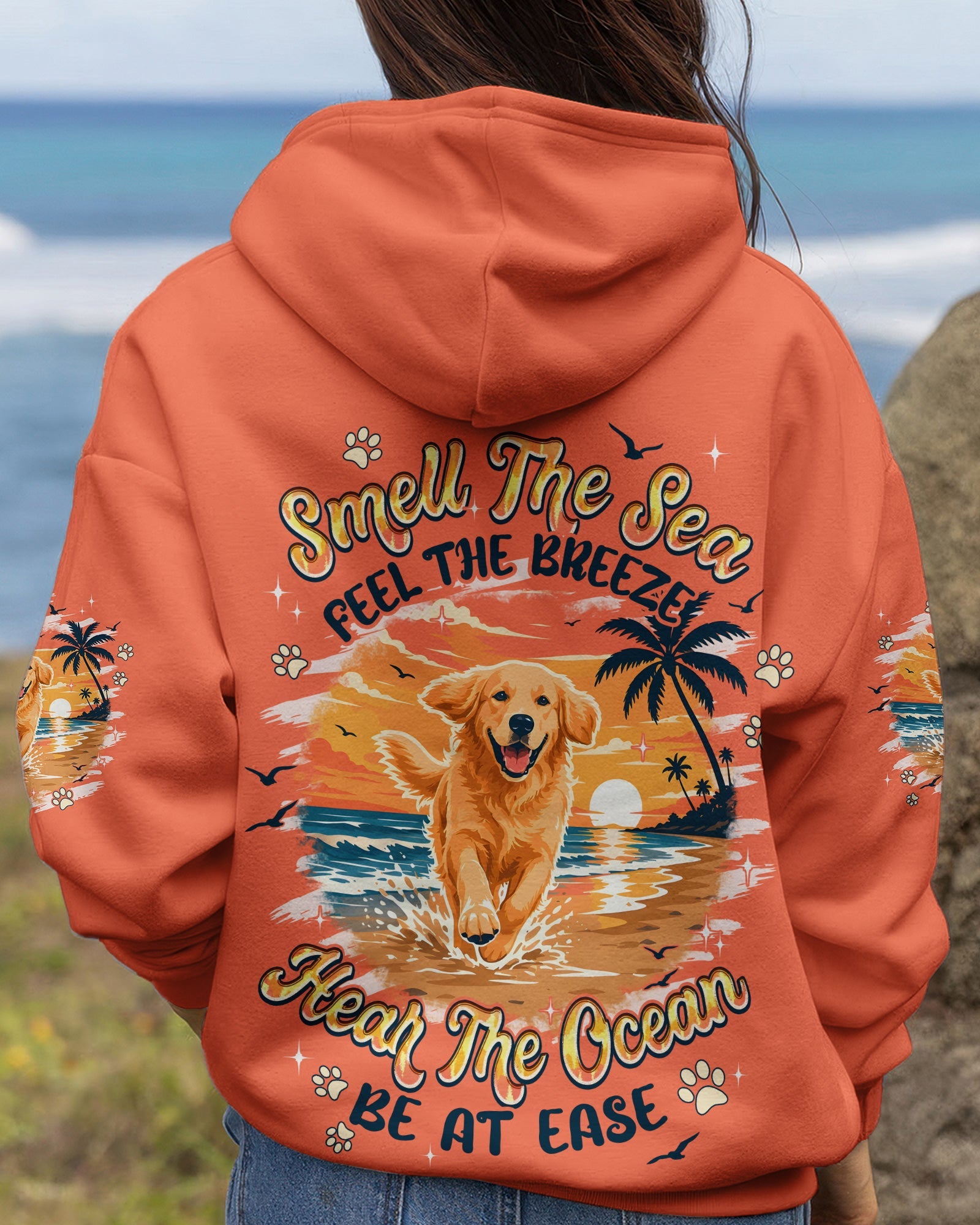 SMELL THE SEA GOLDEN RETRIEVER BEACH DOG ALL OVER PRINT - TYPQ1806261