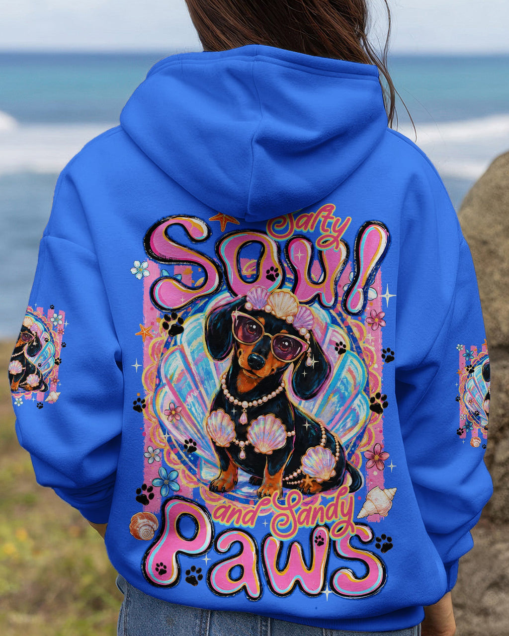 SALTY SOUL AND SANDY PAWS DACHSHUND DOG ALL OVER PRINT - TYQY0506263