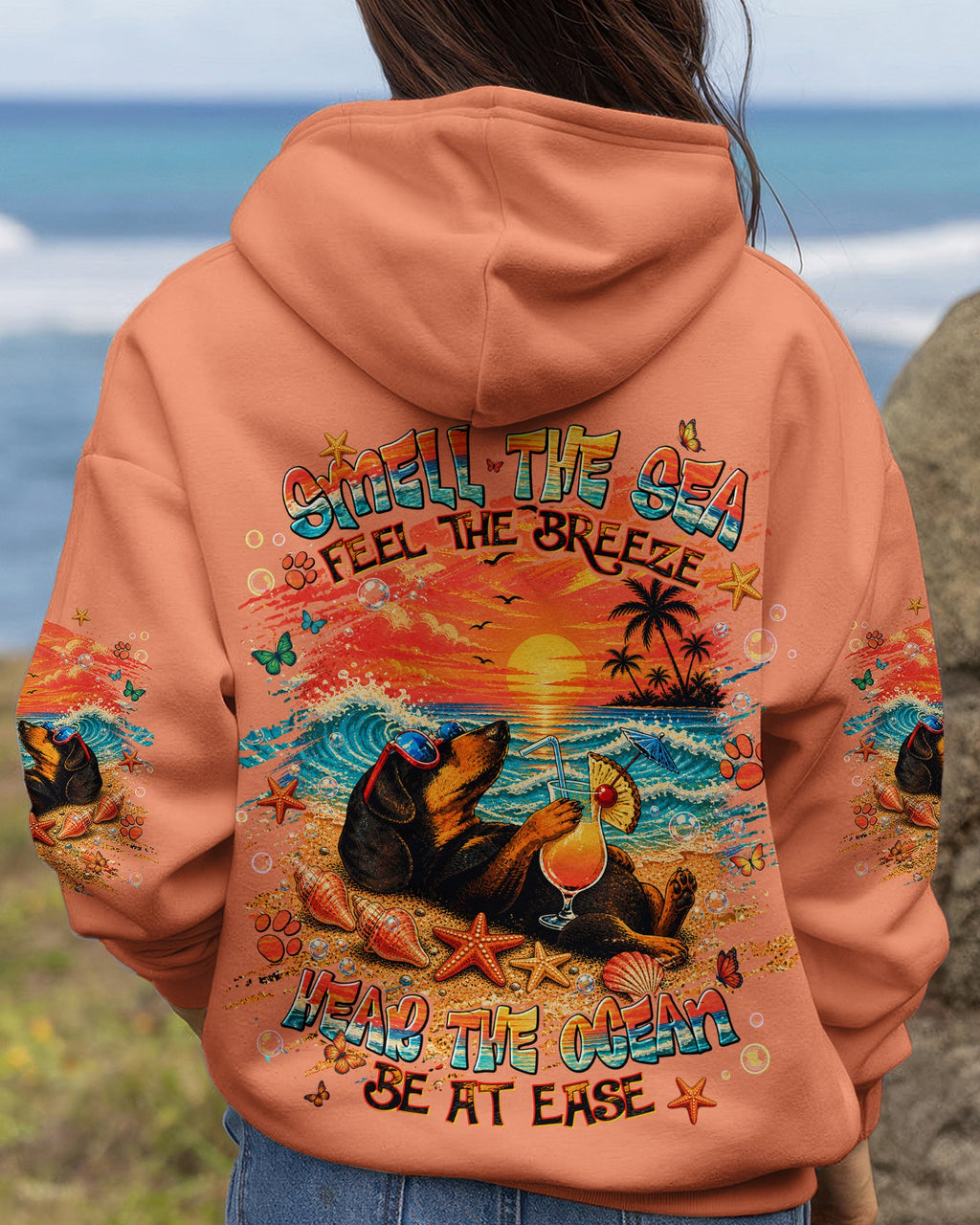 SMELL THE SEA FEEL THE BREEZE DACHSHUND DOG ALL OVER PRINT  - TLNT0506263