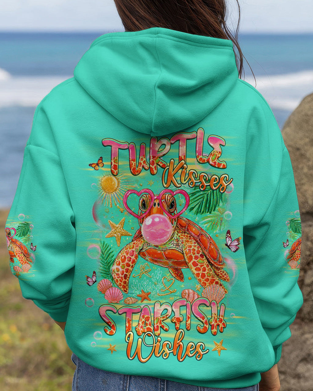 TURTLE KISSES STARFISH WISHES ALL OVER PRINT - TLHG0907263