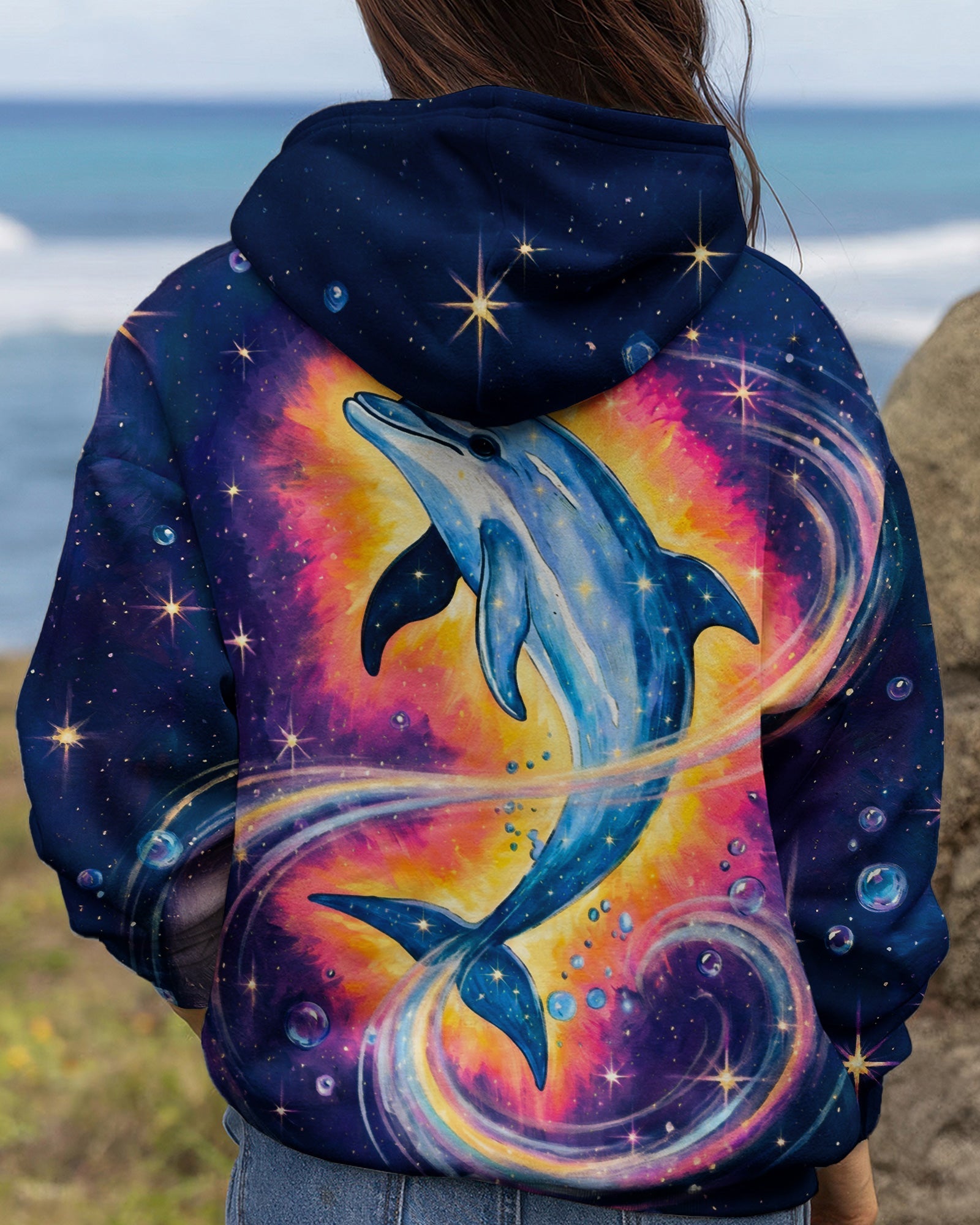 COSMIC MOON DOLPHIN GALAXY ALL OVER PRINT - RI1105263