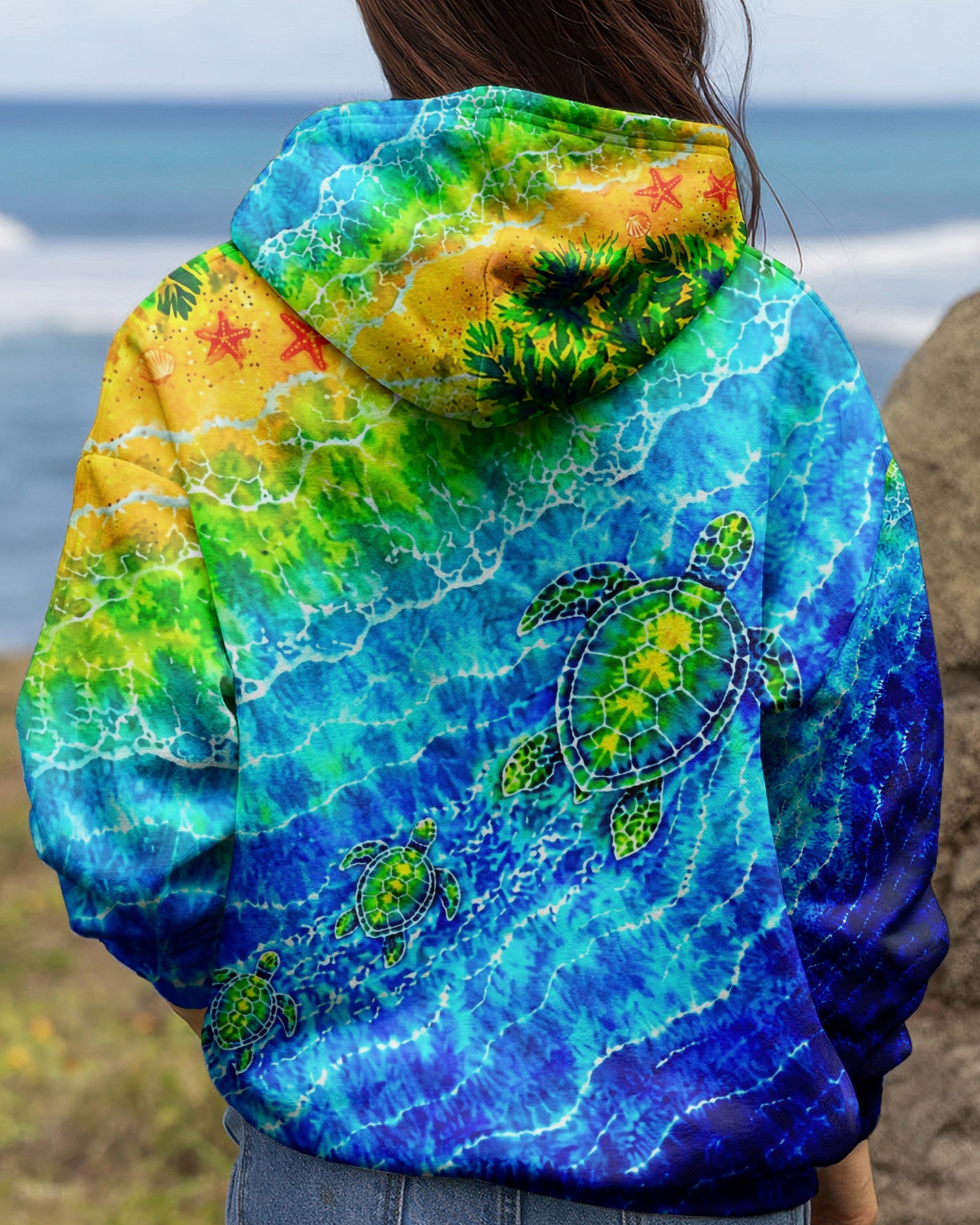 SEA TURTLES TROPICAL BEACH BURST ALL OVER PRINT  - TLTW2206262