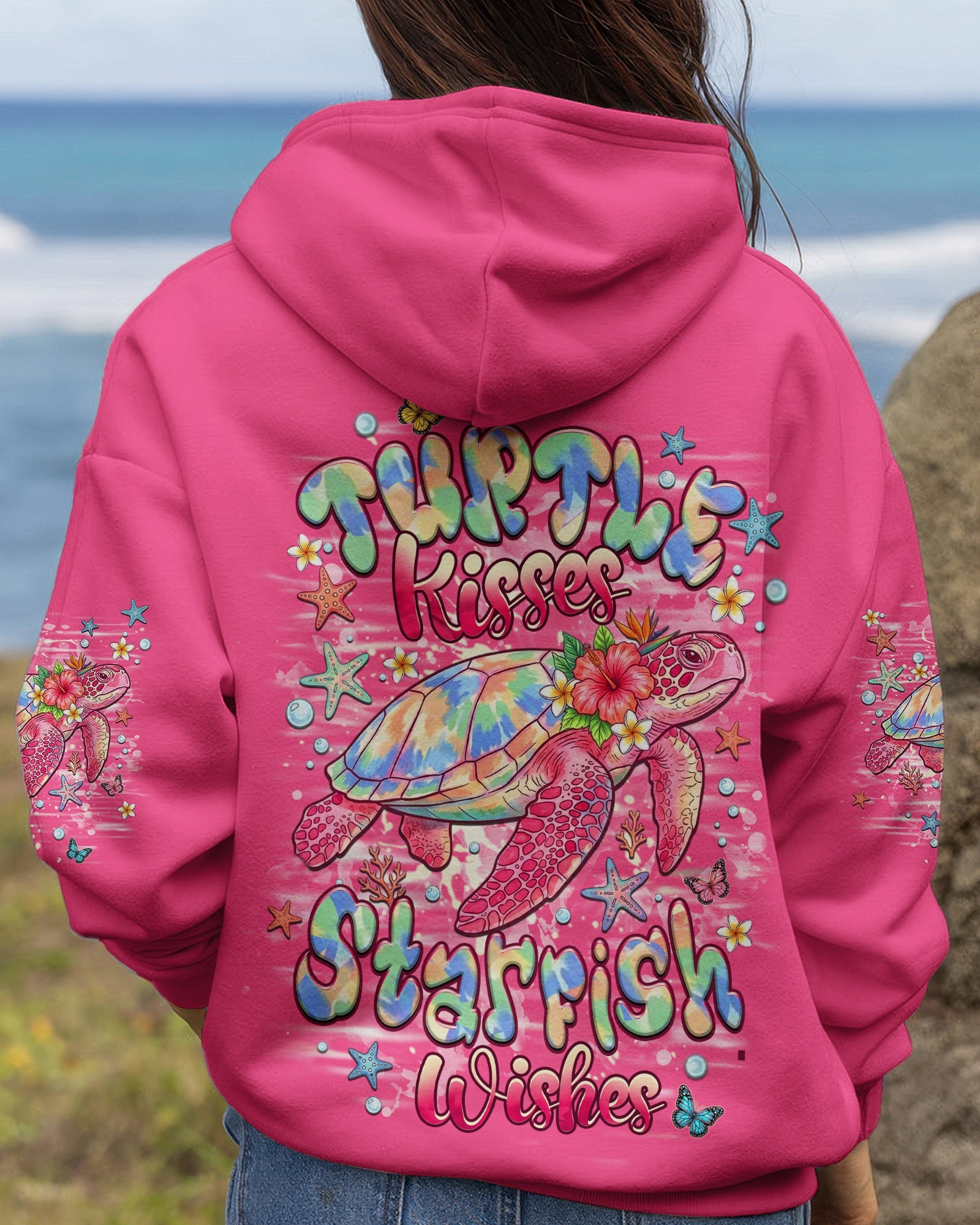 TURTLE KISSES STARFISH WISHES ALL OVER PRINT -  TLHN1606264