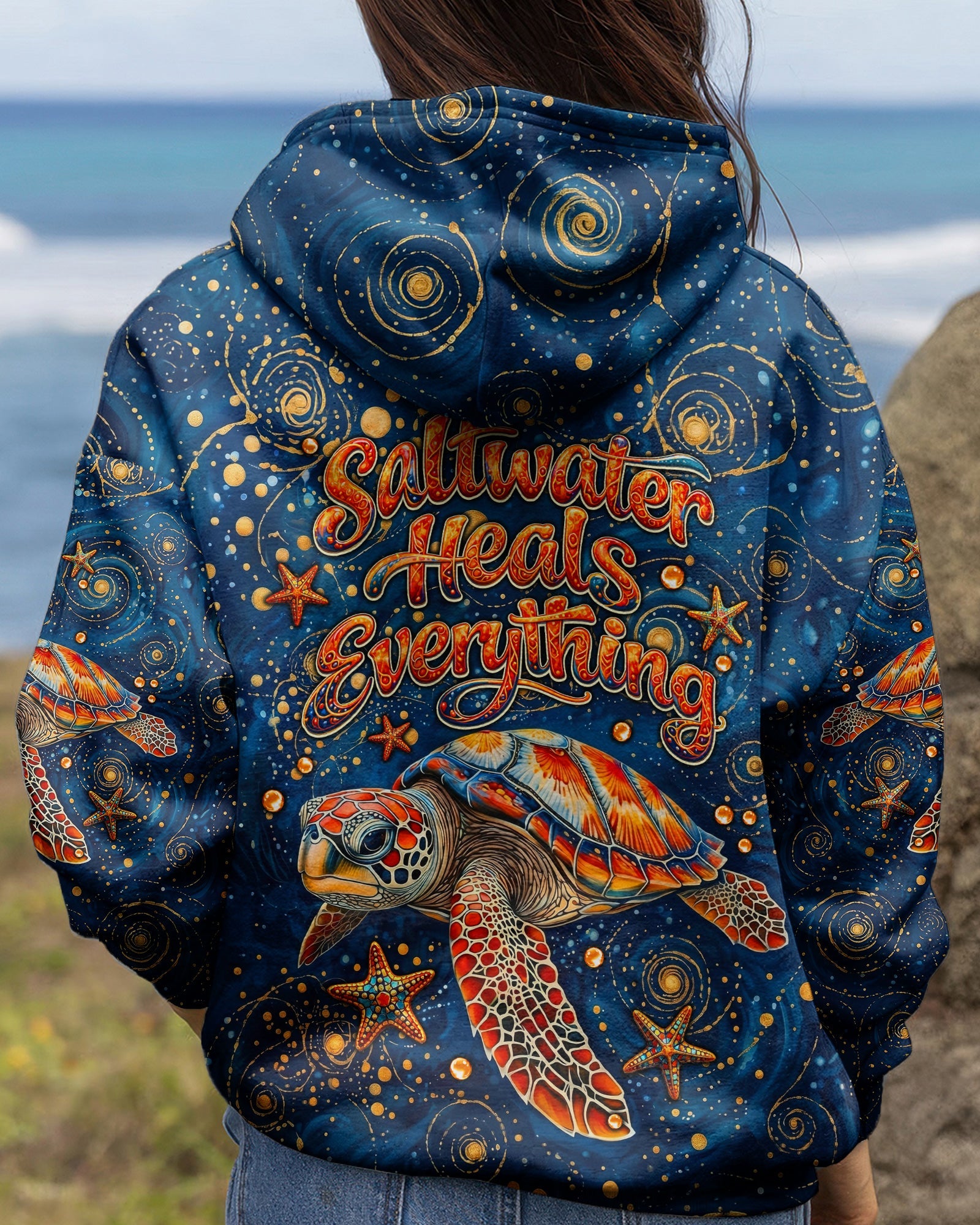 SALTWATER HEALS EVERYTHING TURTLE ALL OVER PRINT  - TLNT1304262