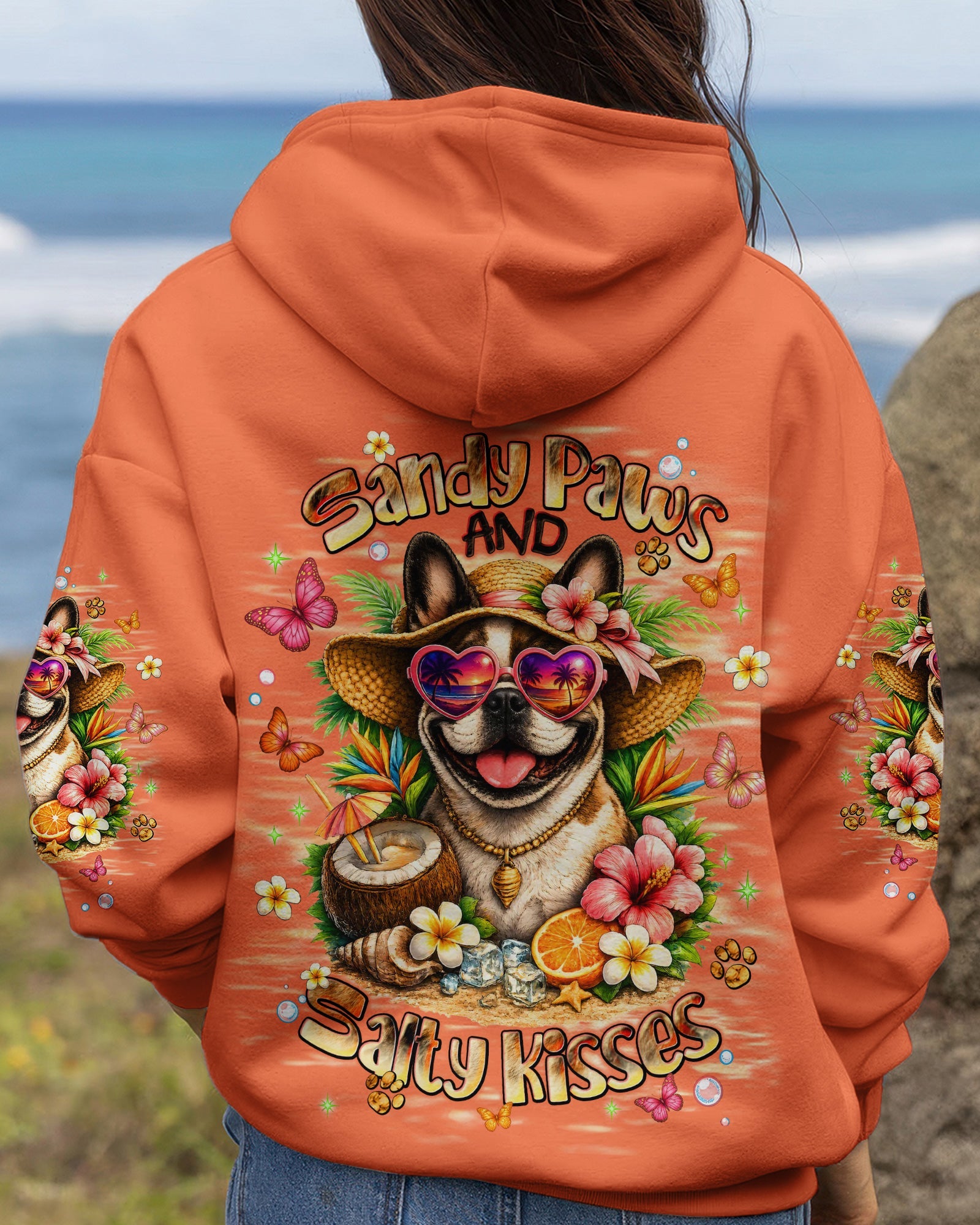 SANDY PAWS AND SALTY KISSES FRENCH BULLDOG ALL OVER PRINT - TLNT1905261