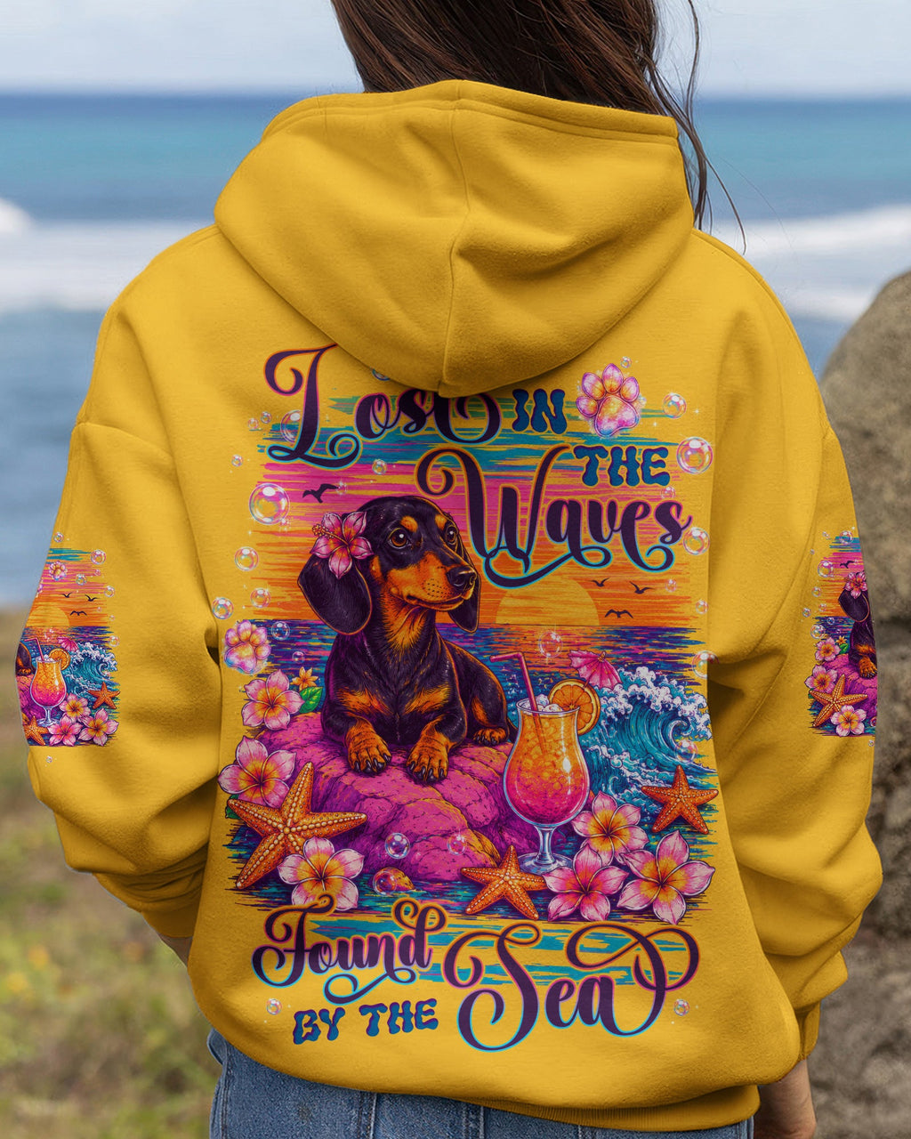 LOST IN THE WAVES DACHSHUND DOG ALL OVER PRINT - TLTW22805264