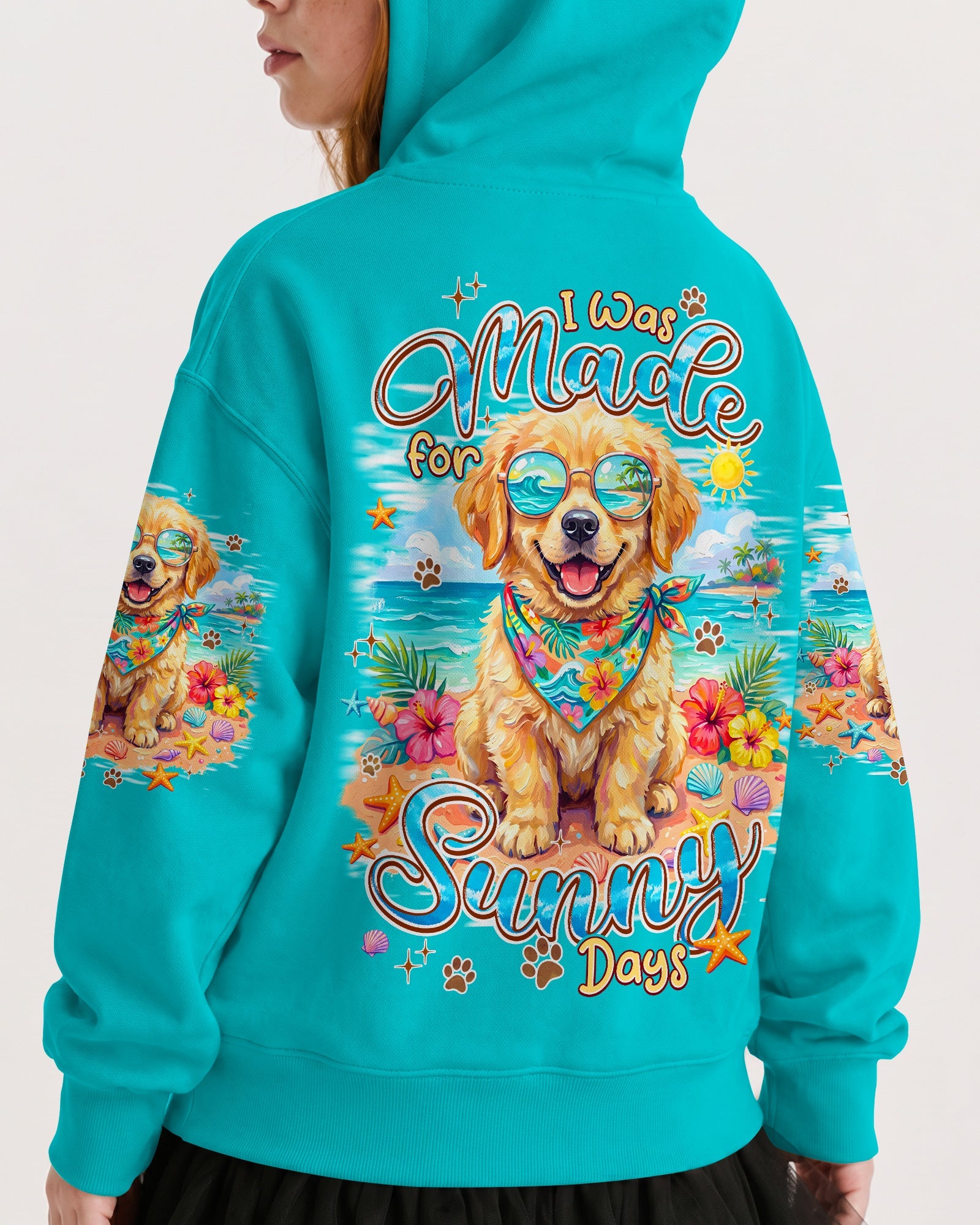 I WAS MADE FOR SUNNY DAYS GOLDEN RETRIEVER DOG KIDS ALL OVER PRINT - TYPQ0406263
